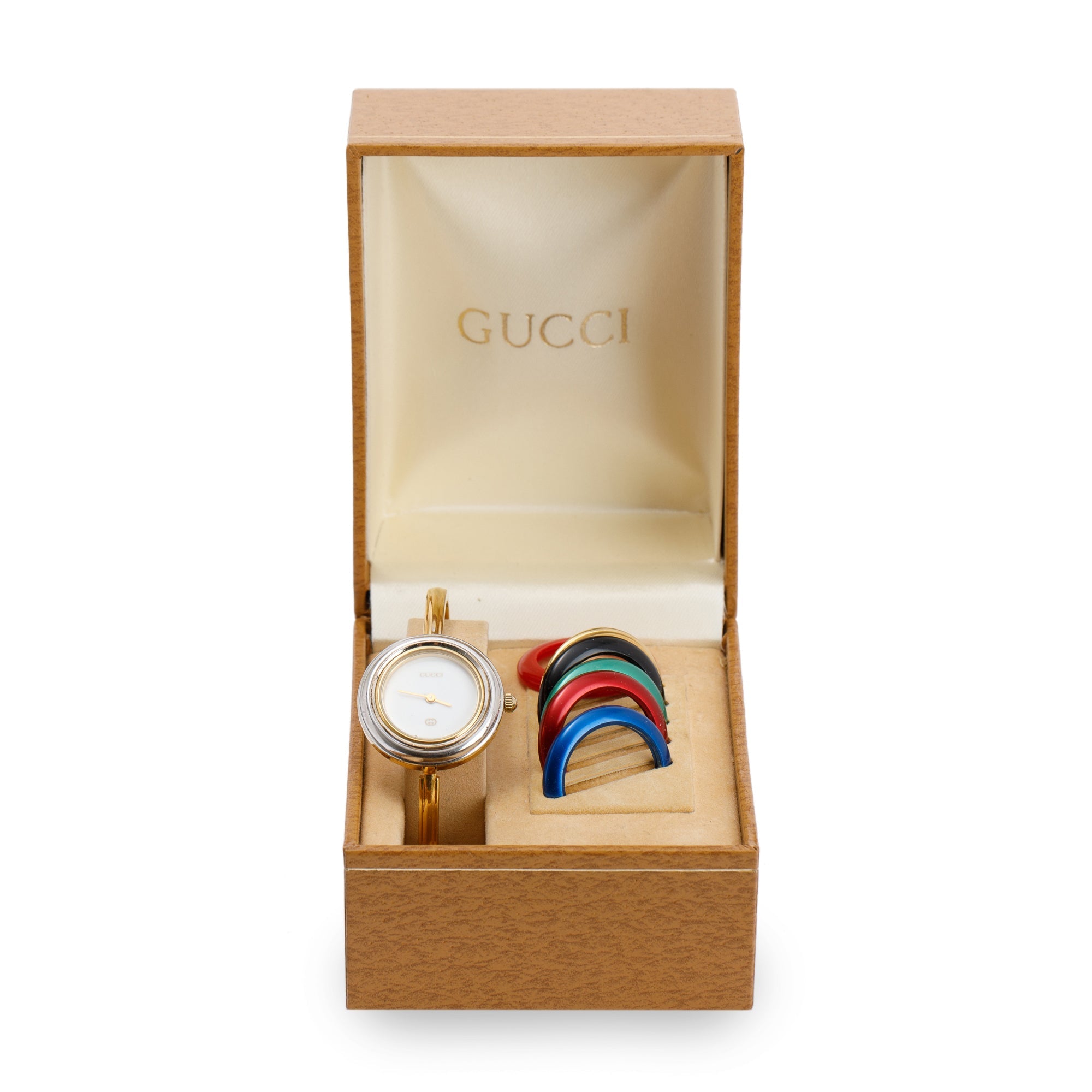 Gucci 1100 Series Watch w/ Box & 6 Multi-Colour Bezels