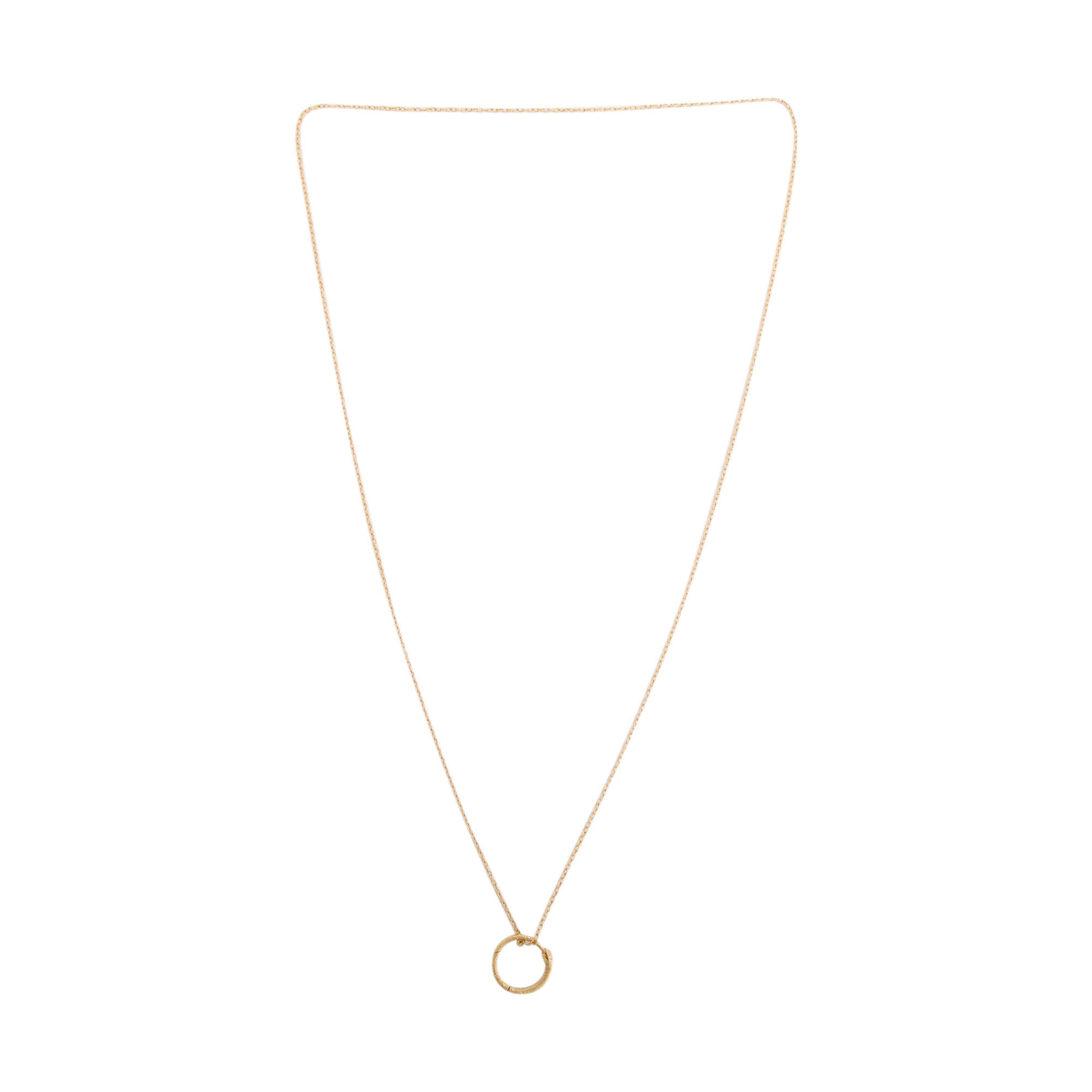 Gucci 18k Gold Ouroboros Snake Ring Pendant Necklace w/ Box