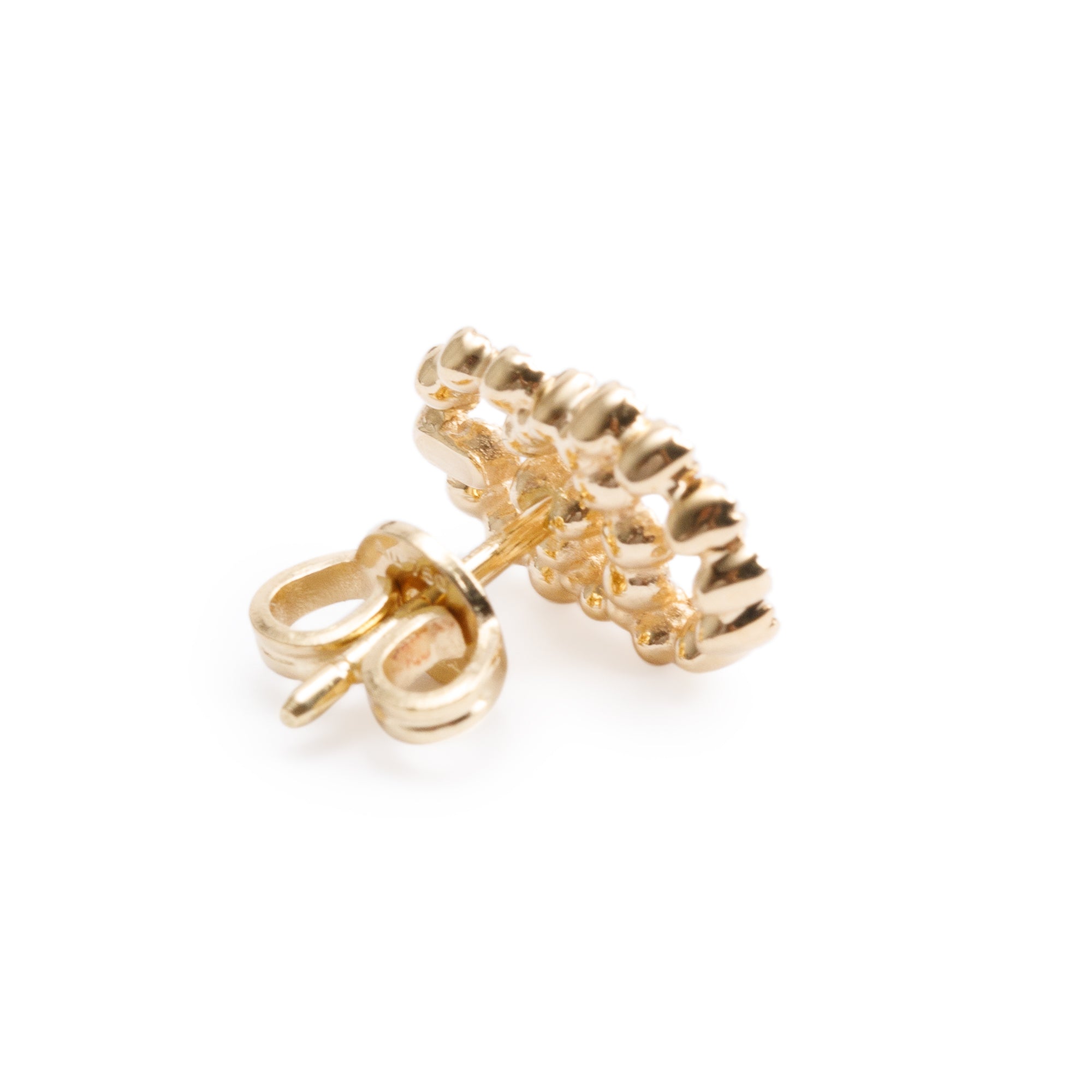 Gucci 18k Yellow Gold Diamond GG Running Stud Earrings w/ Box