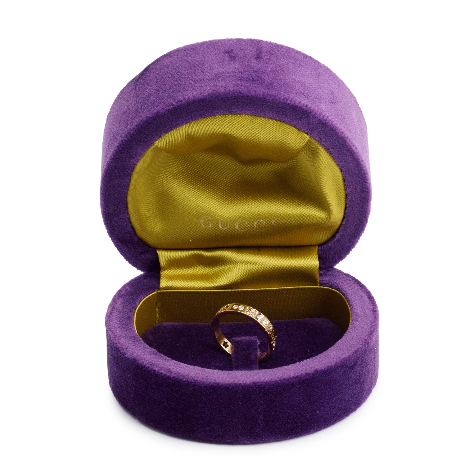 Gucci 18k Yellow Gold Diamond Icon Star Ring, Size 21 9.5 w/ Box