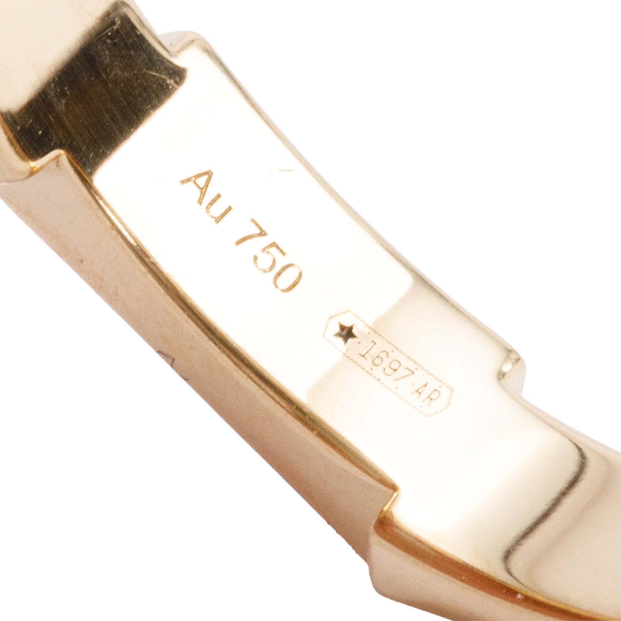 Gucci 18k Yellow Gold Diamond & Red Enamel Link to Love Ring, Size 12 6