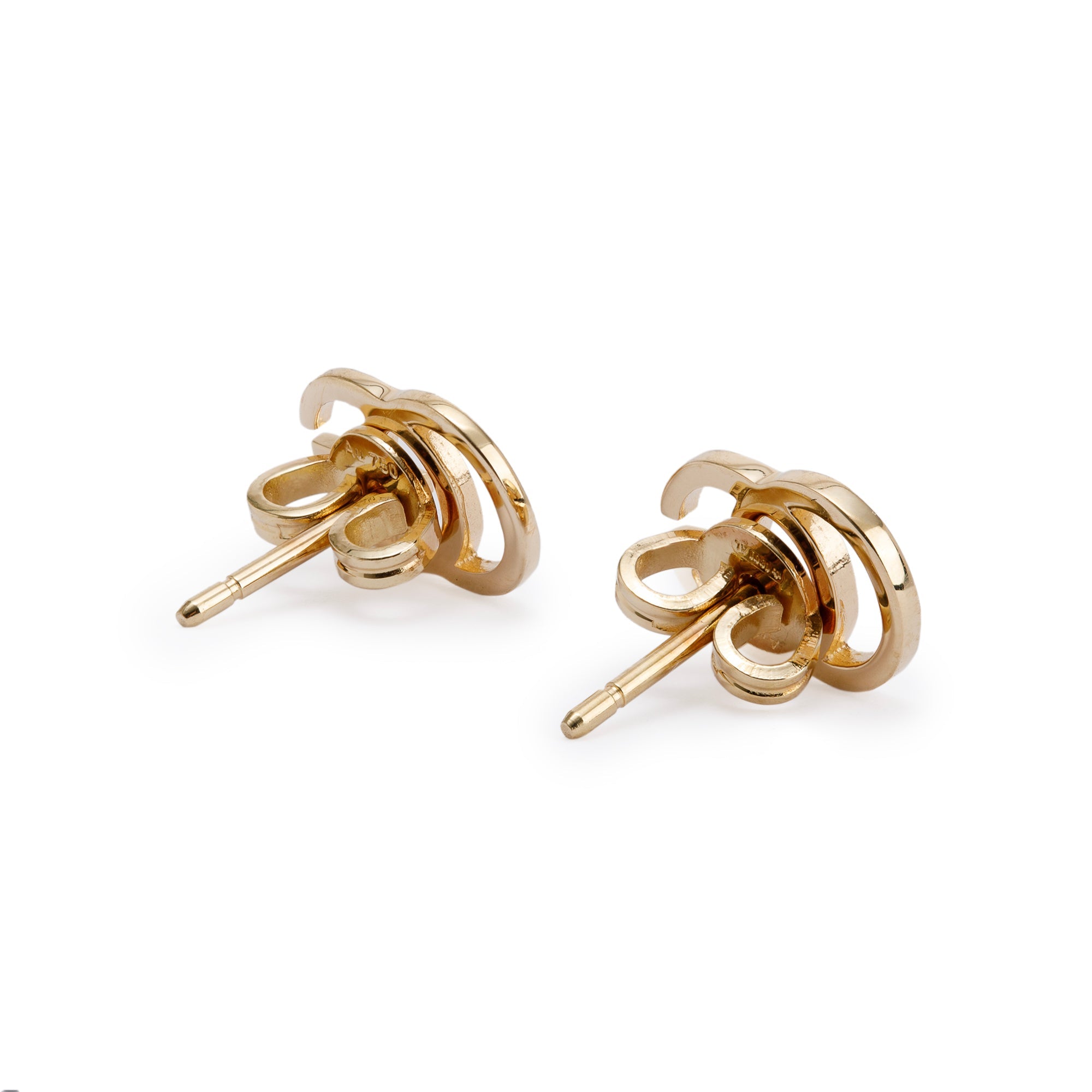 Gucci 18k Yellow Gold GG Running Stud Earrings