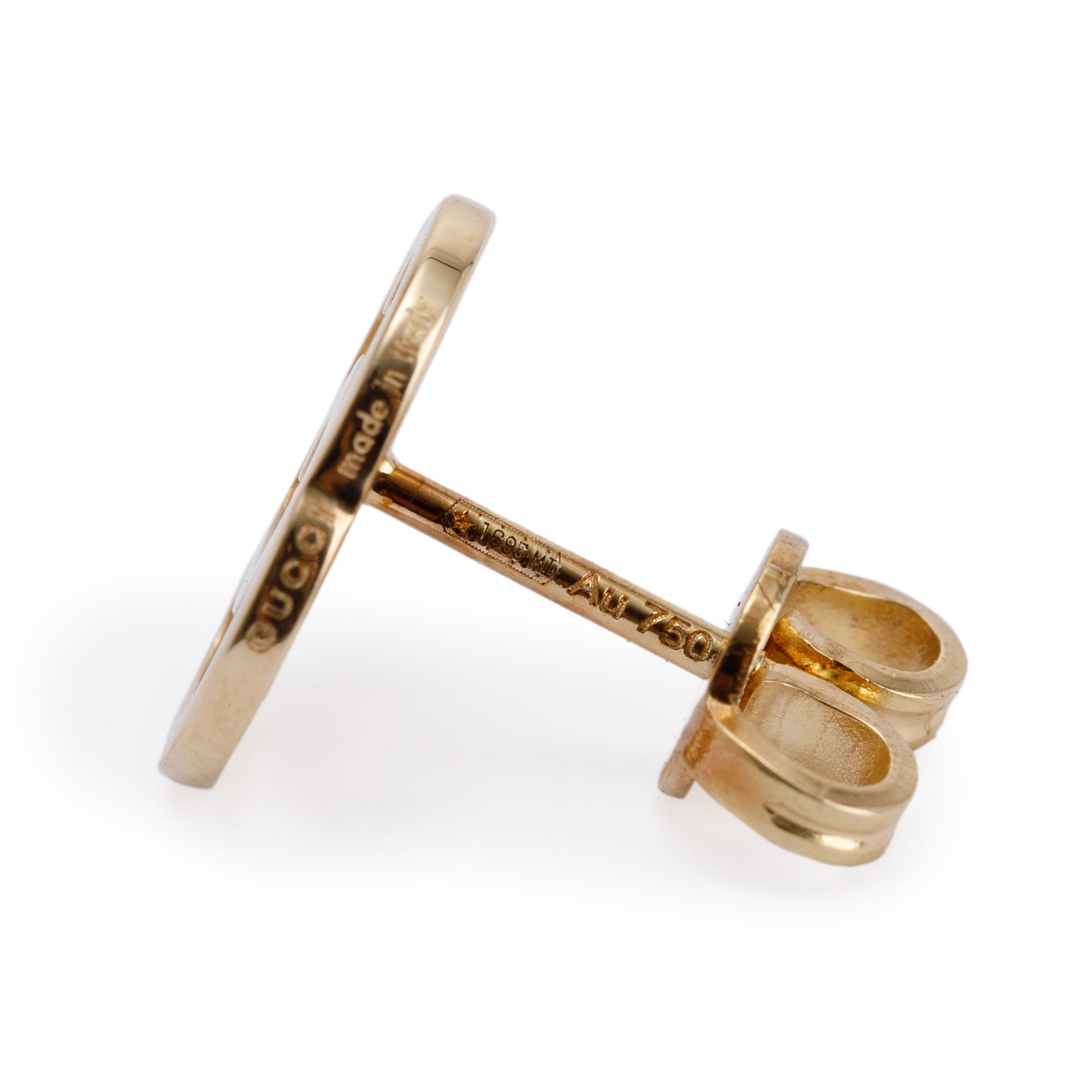 Gucci 18k Yellow Gold GG Running Stud Earrings