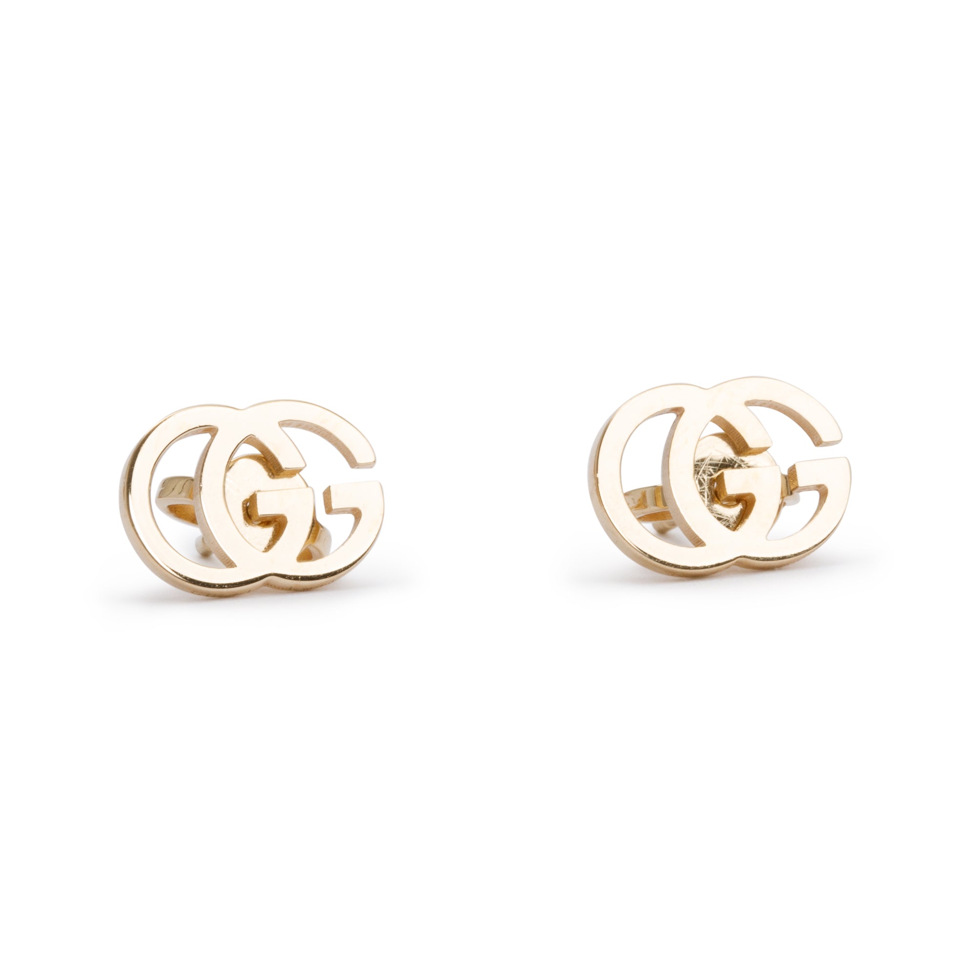 Gucci 18k Yellow Gold GG Running Stud Earrings w/ Box