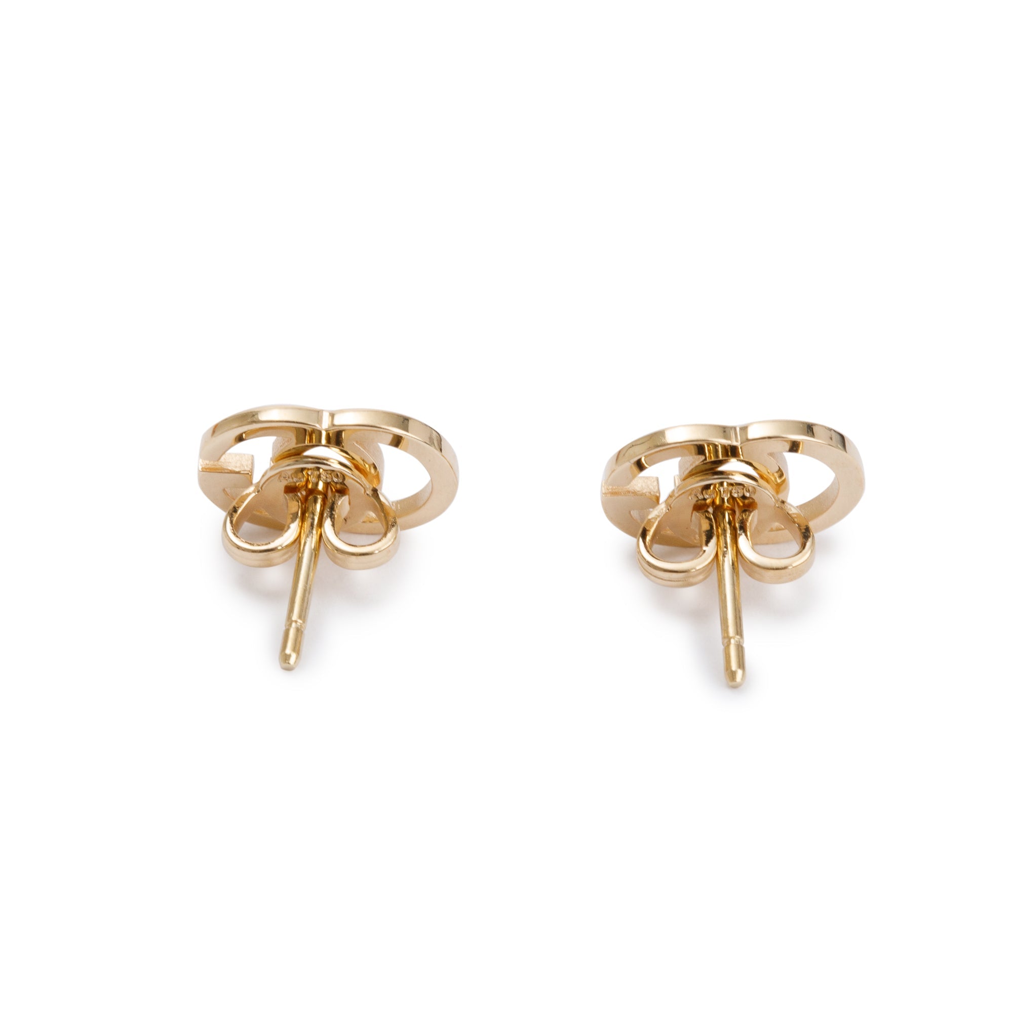 Gucci 18k Yellow Gold GG Running Stud Earrings w/ Box