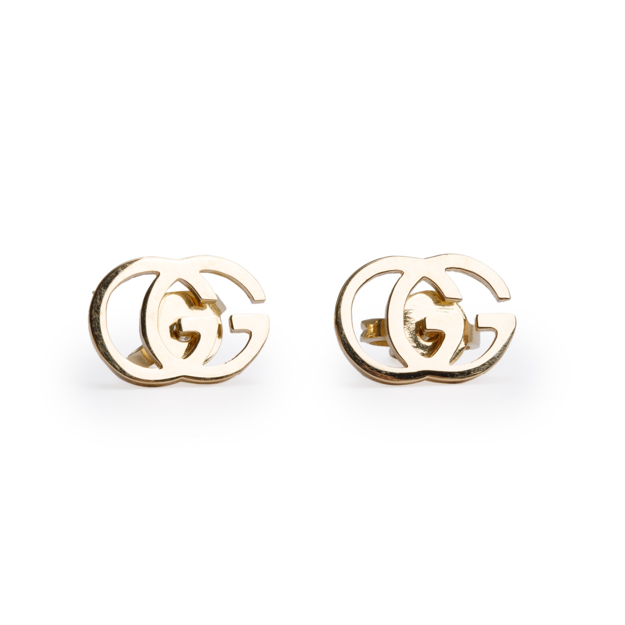 Gucci 18k Yellow Gold GG Running Stud Earrings w/ Box