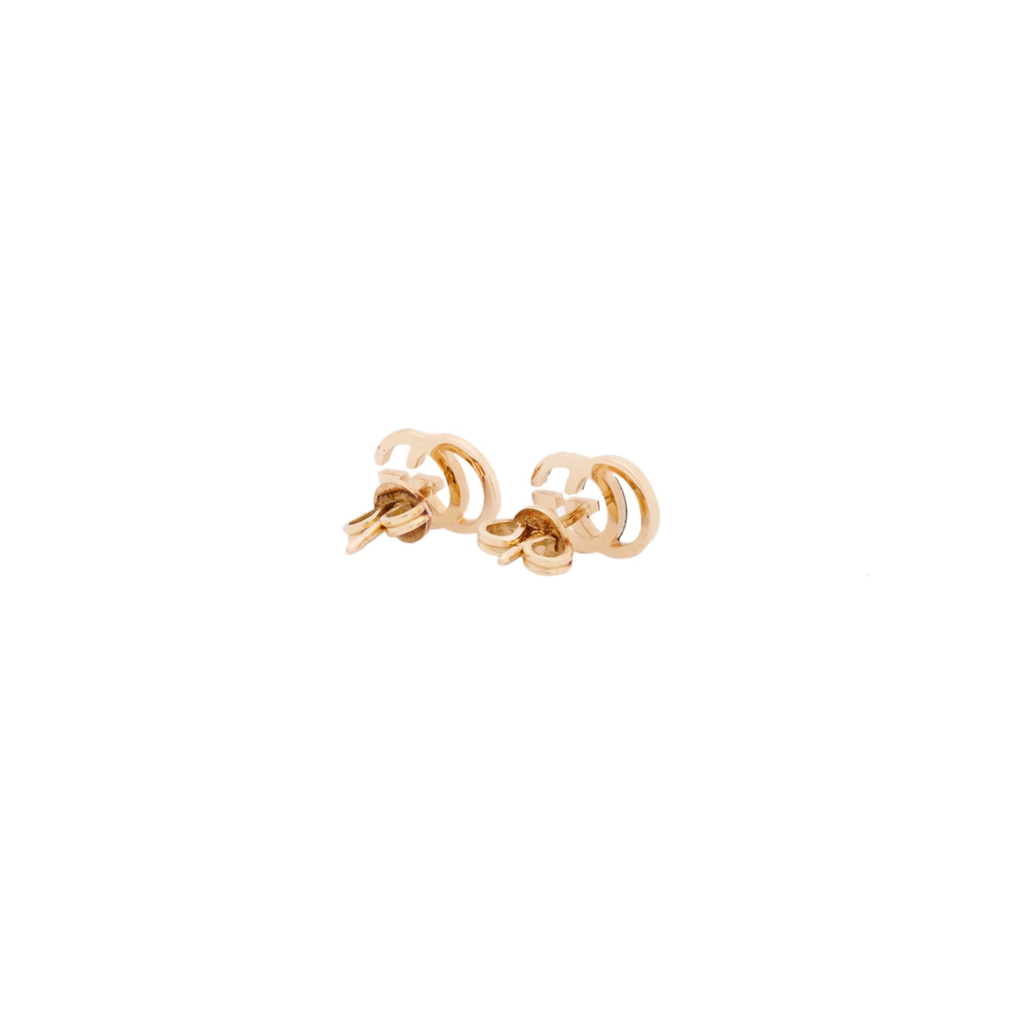 Gucci 18k Yellow Gold GG Tissue Stud Earrings