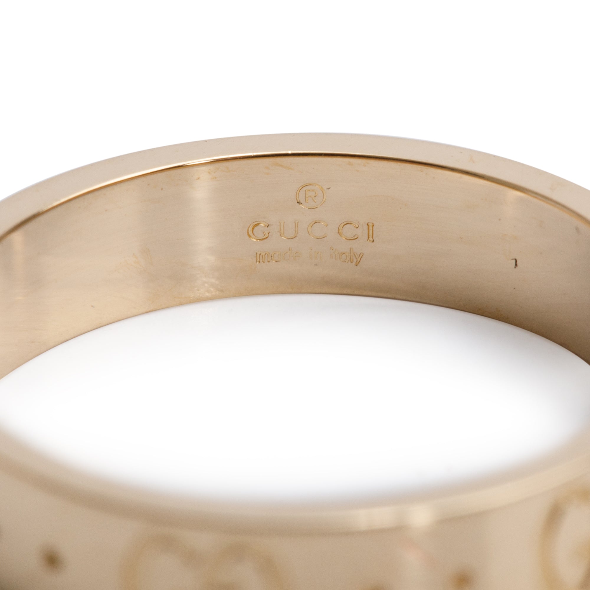 Gucci 18k Yellow Gold Icon 4 MM Thin Band Ring, Size 13 6.5