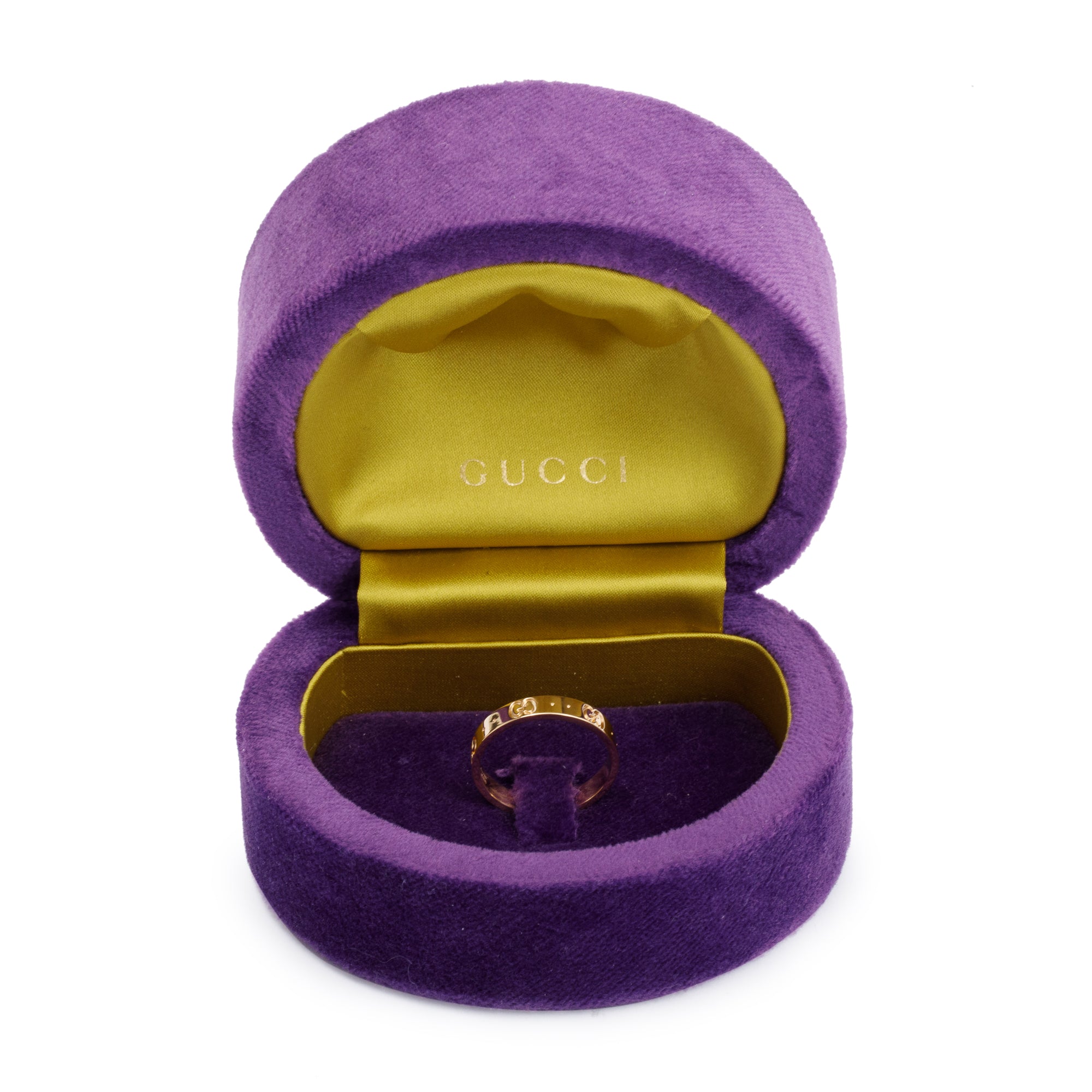 Gucci 18k Yellow Gold Icon 4 MM Thin Band Ring, Size 20 9.25 w/ Box