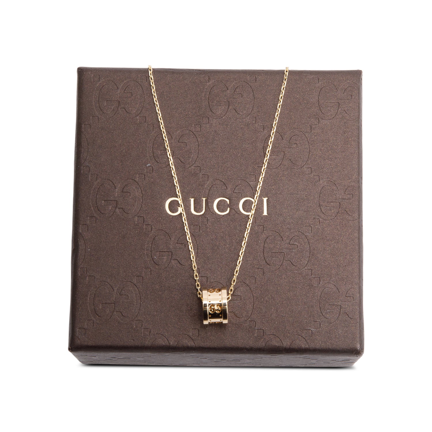 Gucci 18k Yellow Gold Icon Pendant Necklace w/ Box