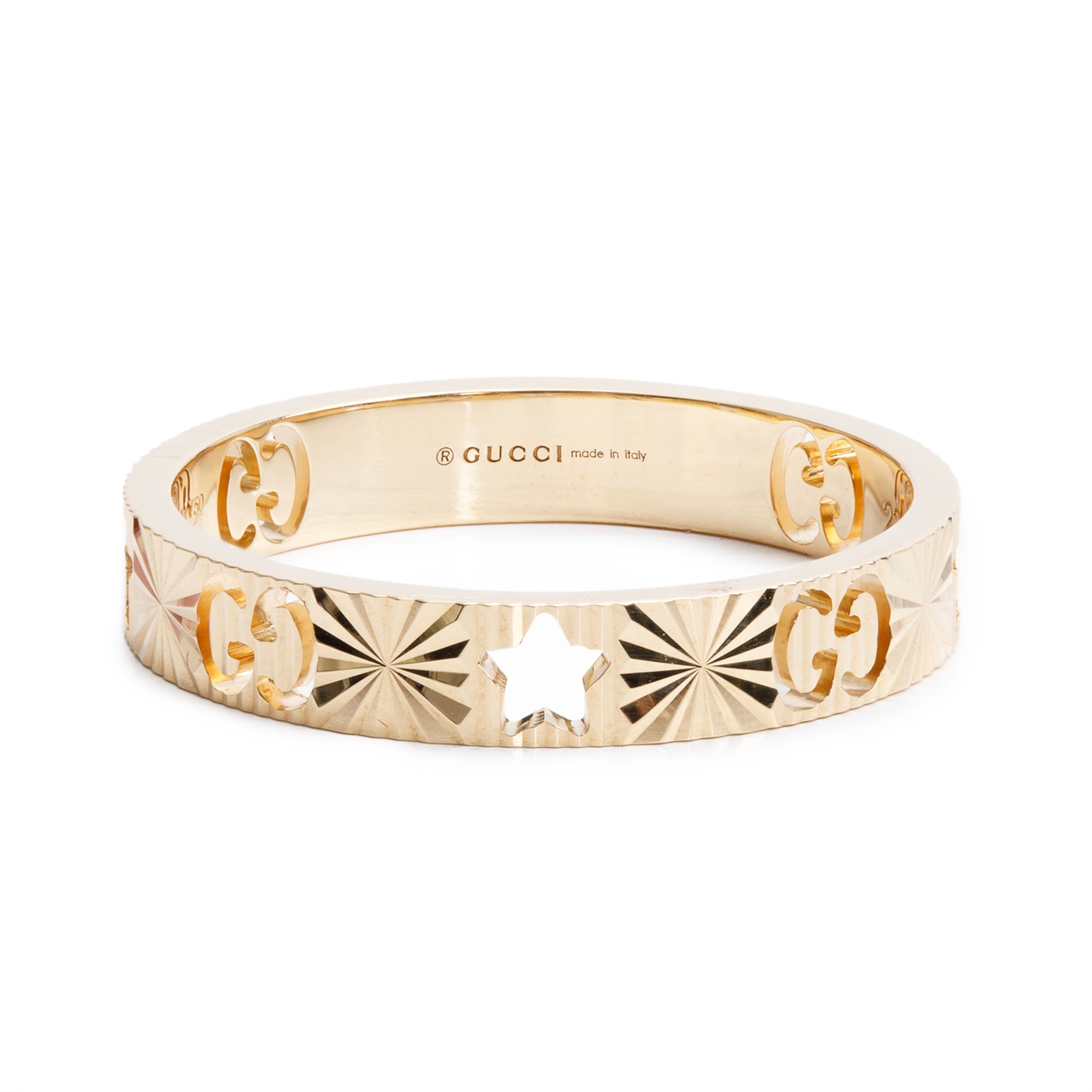 Gucci 18k Yellow Gold Icon Star Ring, Size 23 10.25 w/ Box