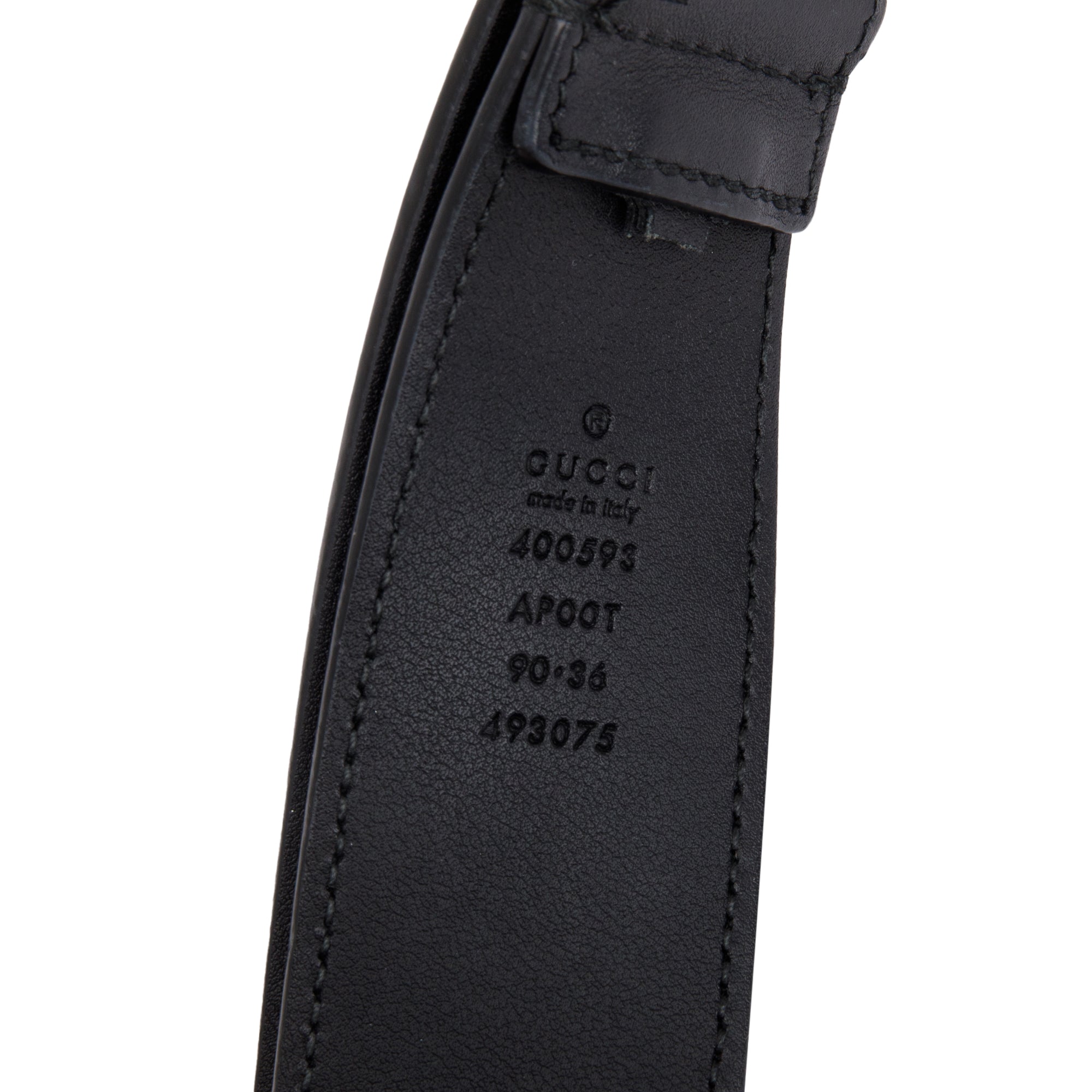 Gucci 2015 Re-Edition Black Wide Leather Belt 90 36