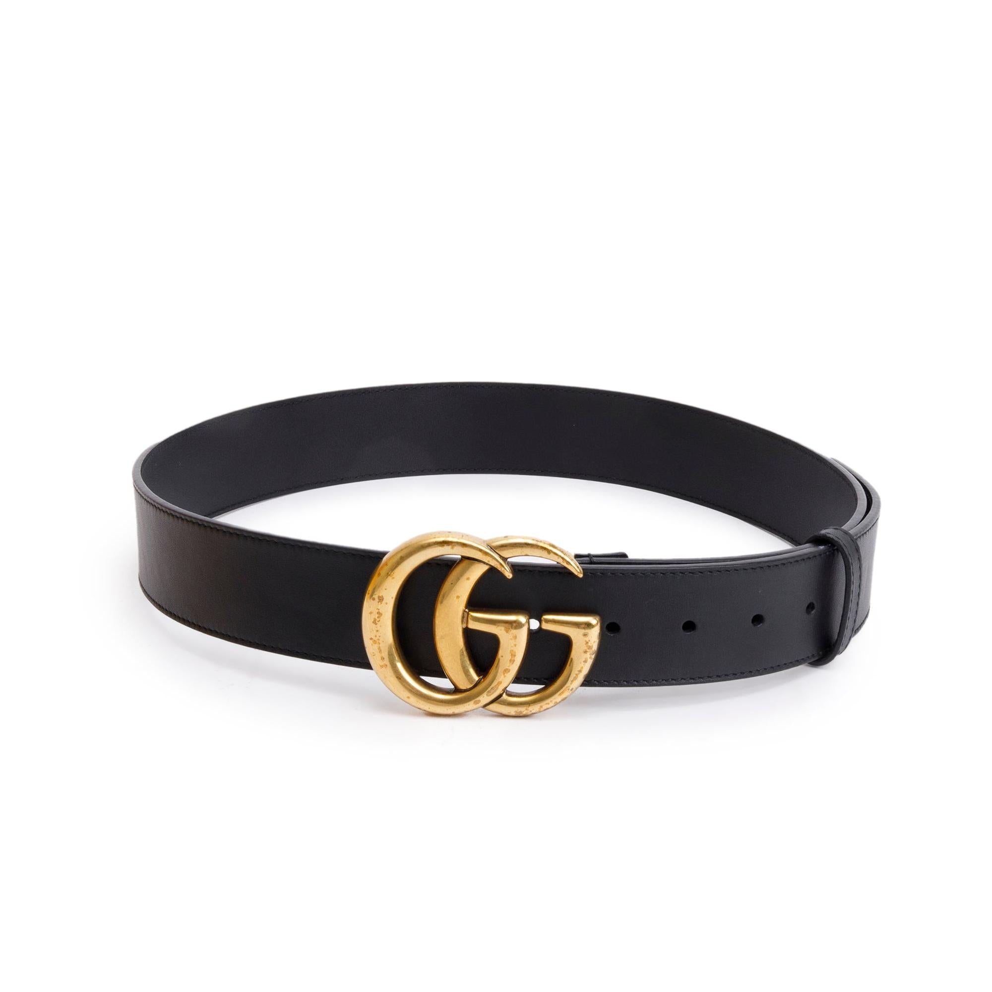 Gucci 2015 Re-Edition Black Wide Leather Belt 90 36 w/ Box