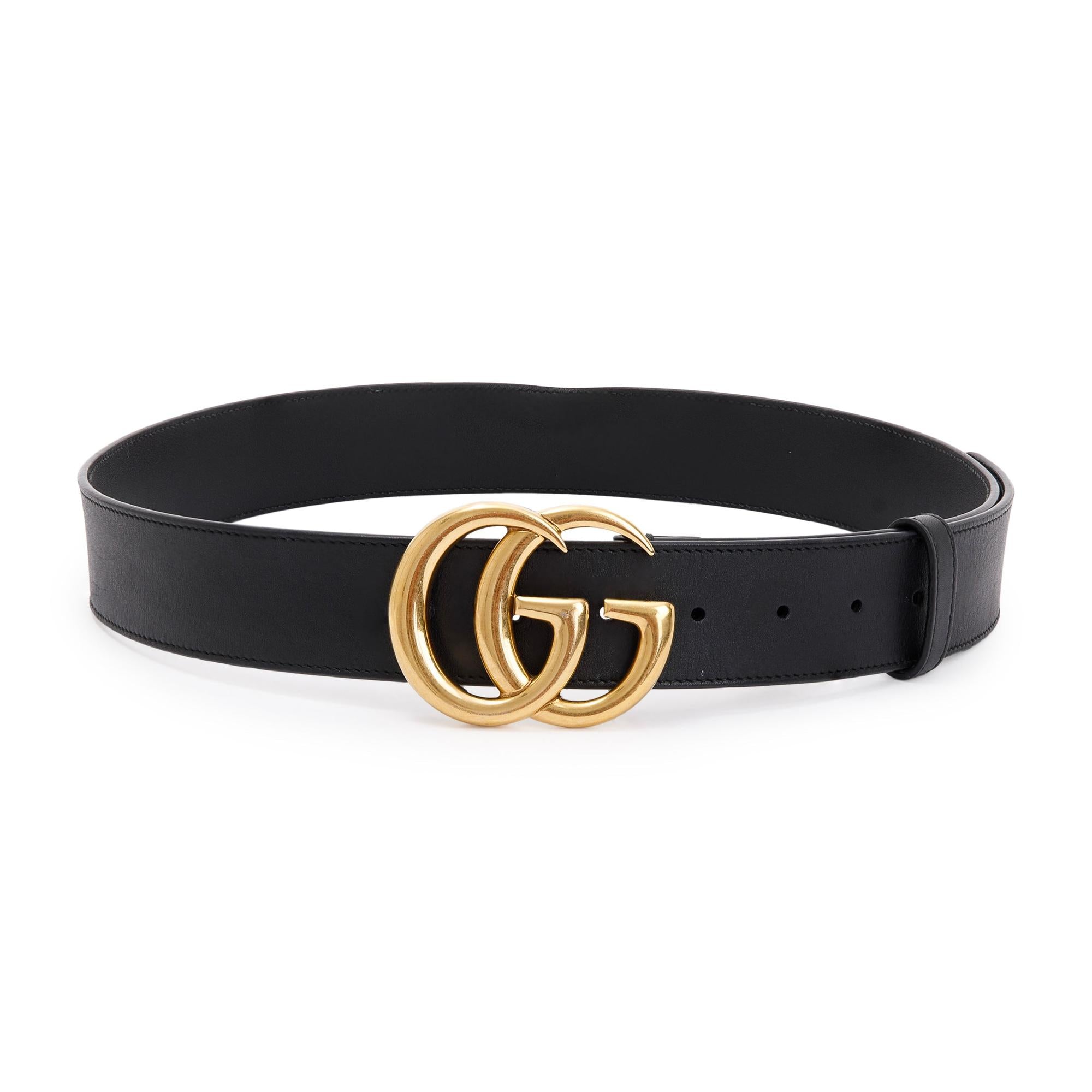 Gucci 2015 Re-Edition Black Wide Leather Belt 95 38