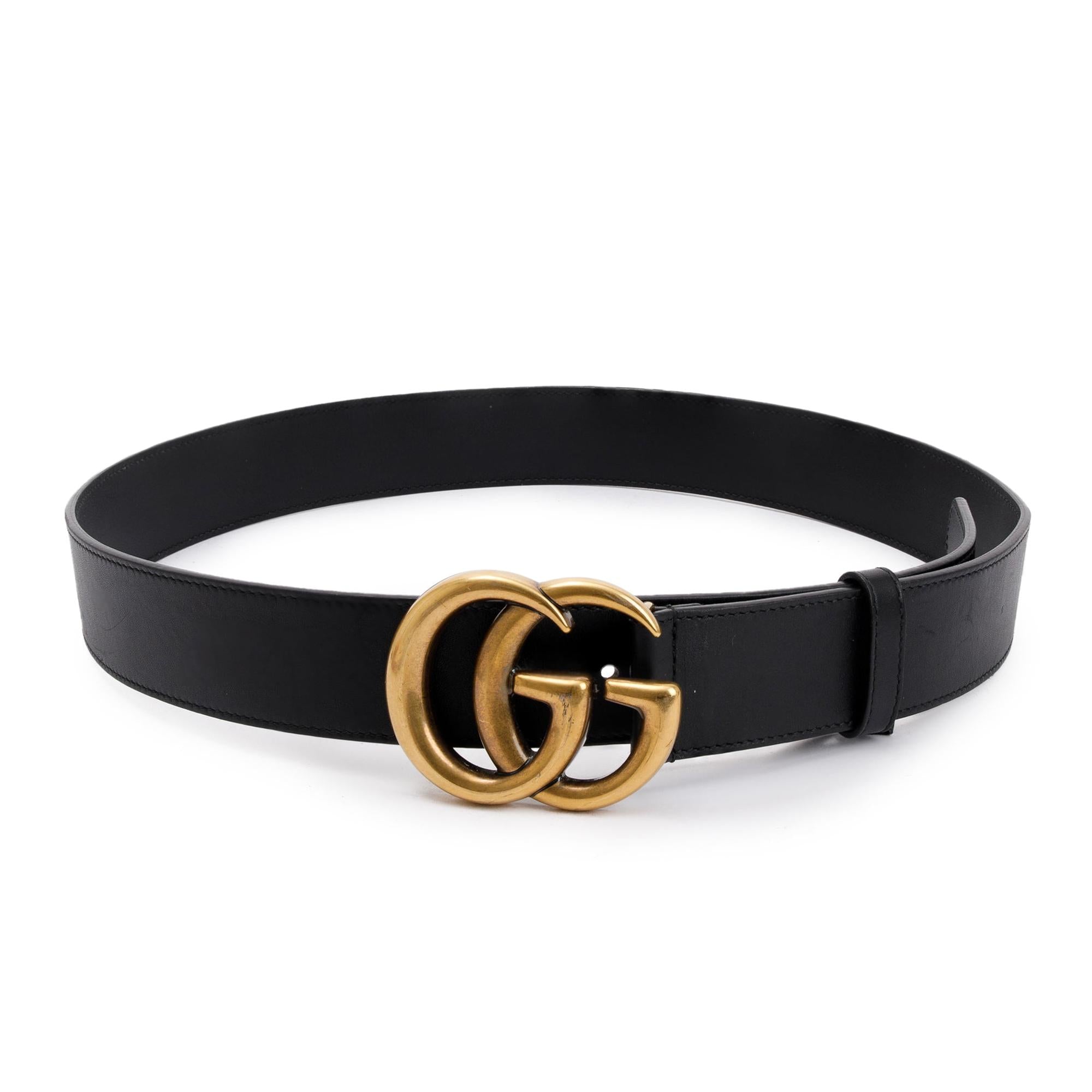 Gucci 2015 Re-Edition Black Wide Leather Belt 95 38
