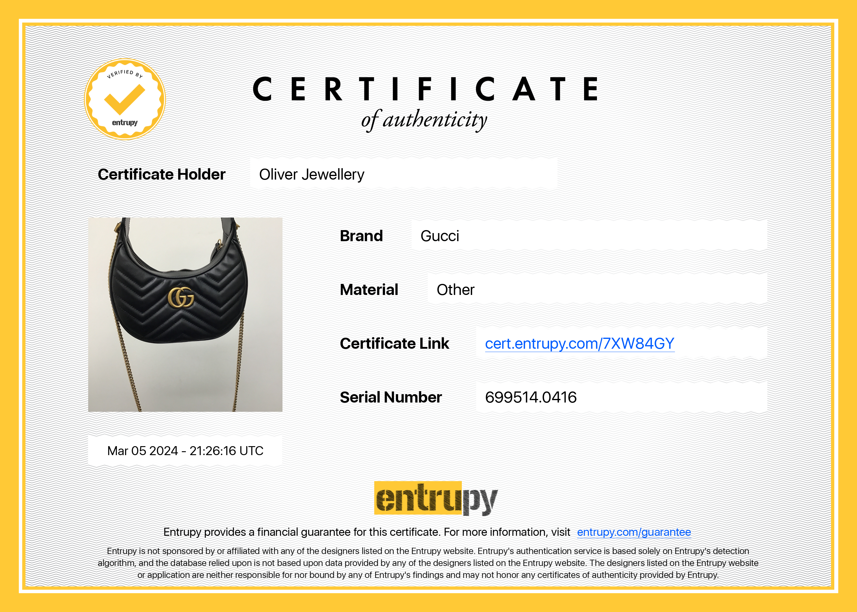 Gucci 2022 Black GG Marmont Half-Moon Shaped Mini Bag w/ Box & Receipt