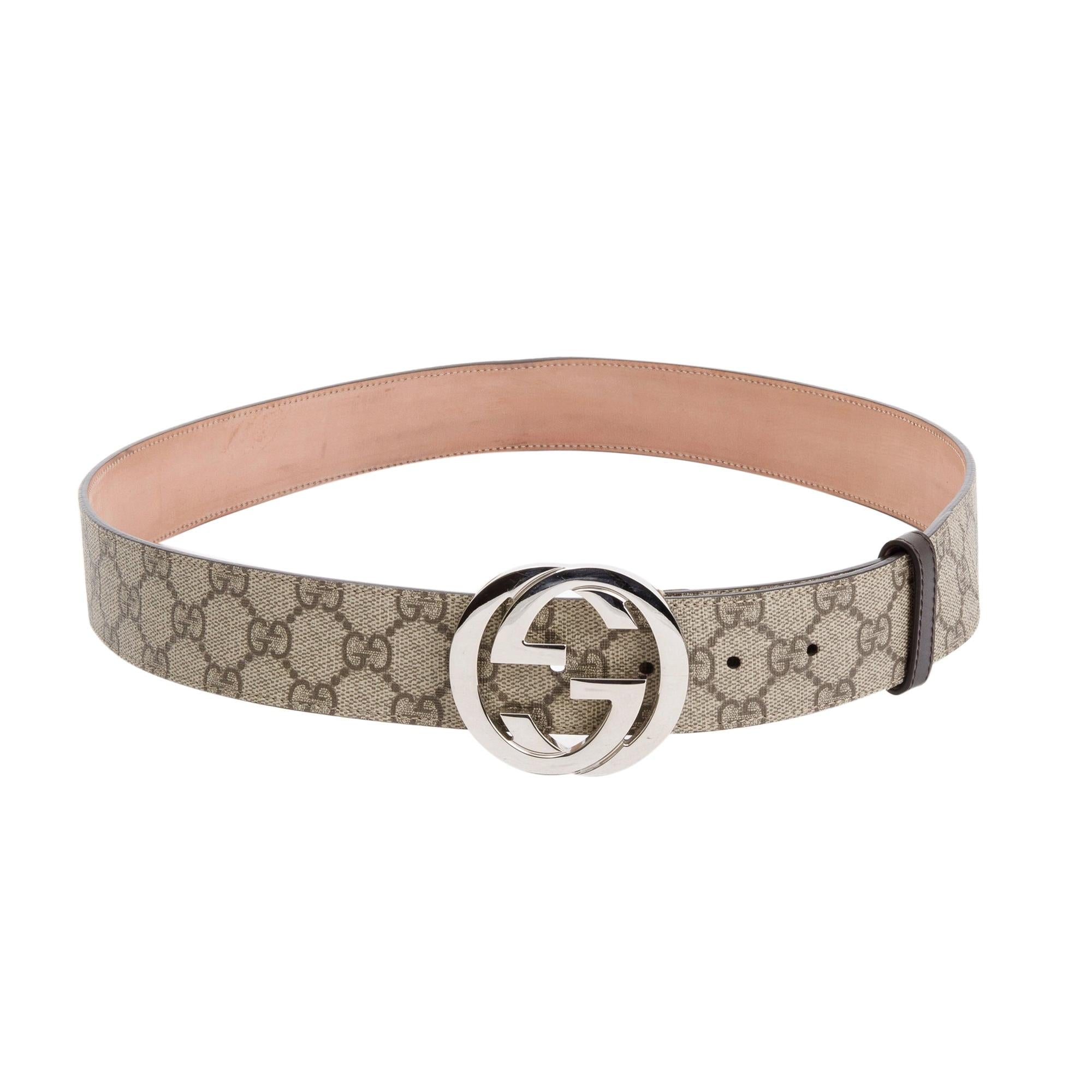 Gucci 2022 GG Supreme Belt with G Buckle w/ Box & Receipt