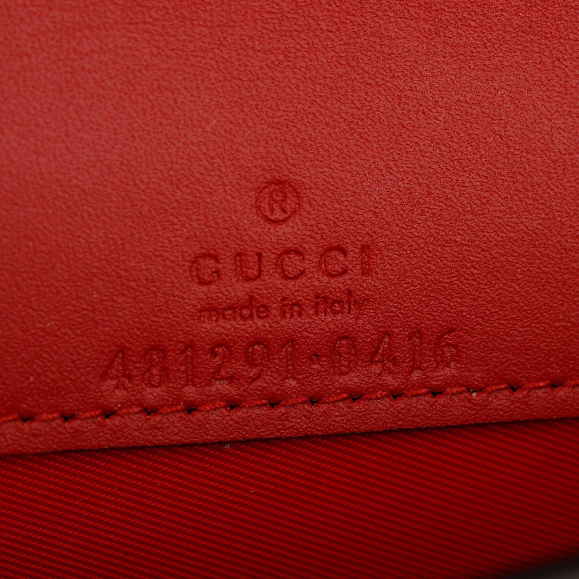Gucci 2022 GG Supreme Cherry Mini Wallet On Chain w/ Box & Receipt