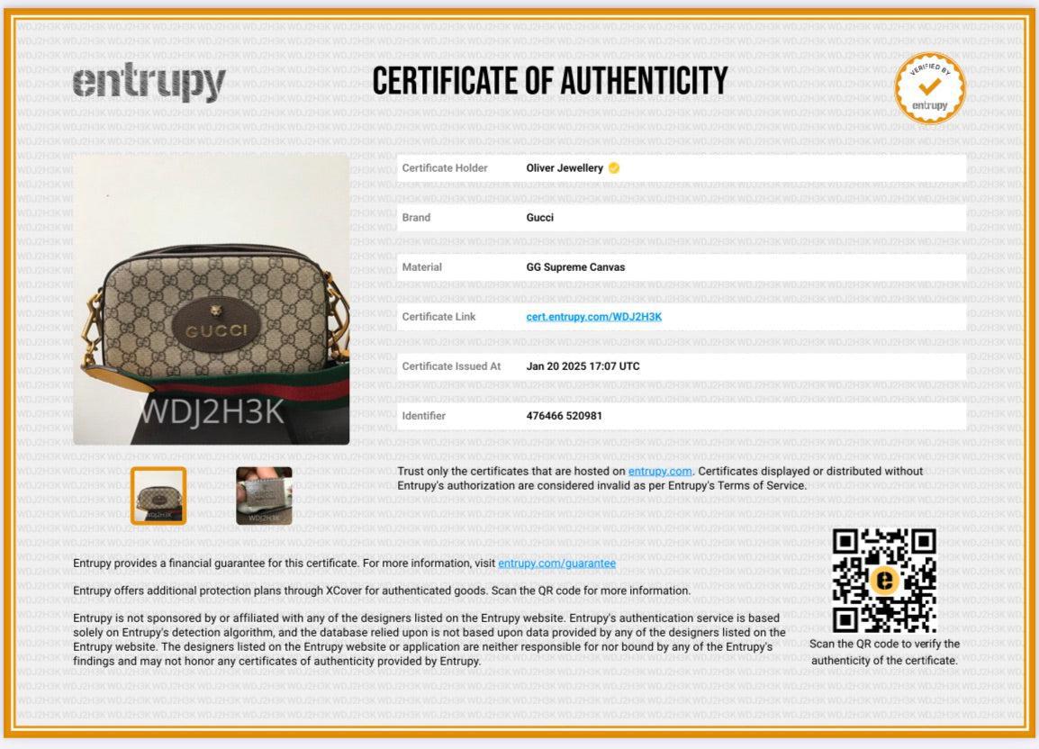 Gucci 2022 Neo Vintage GG Supreme Messenger Bag w/ Box & Receipt