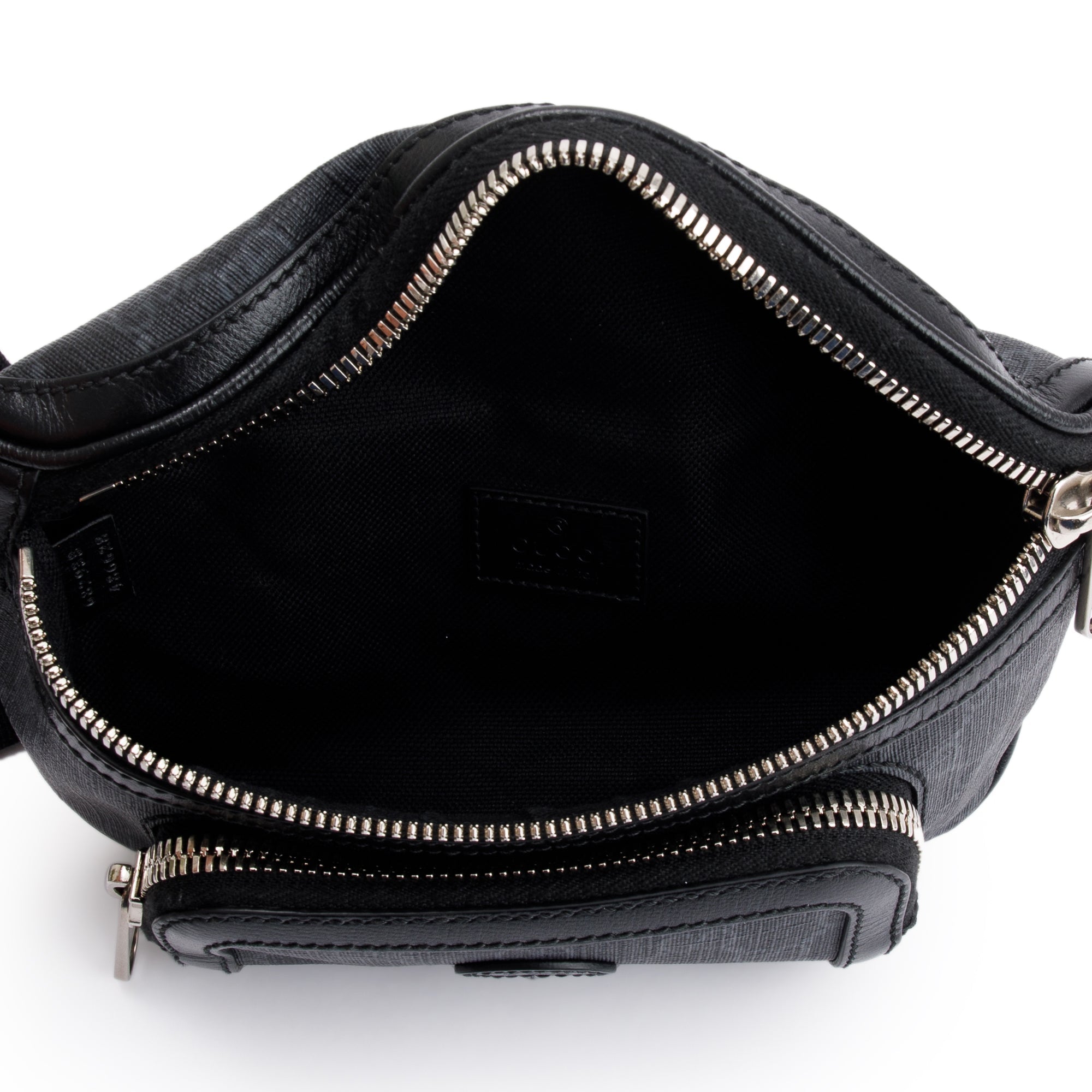 Gucci 2023 Black GG Supreme Interlocking G Belt Bag w/ Box & Receipt
