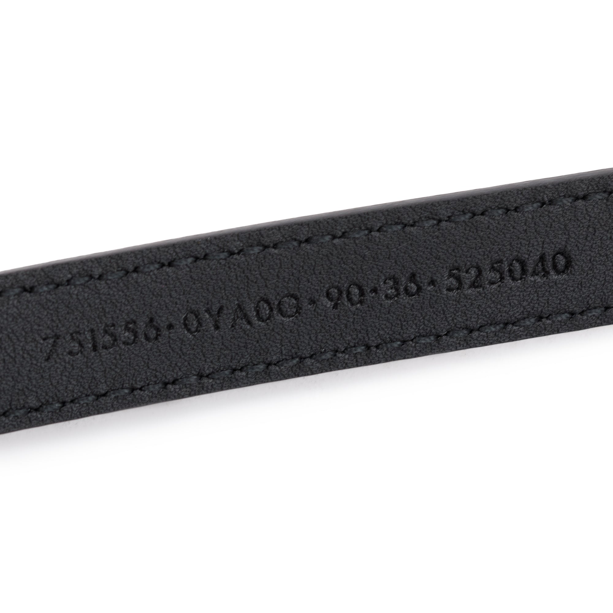 Gucci 2023 Black Leather Thin Belt with Interlocking G Buckle, 90 36 w/ Box & Receipt