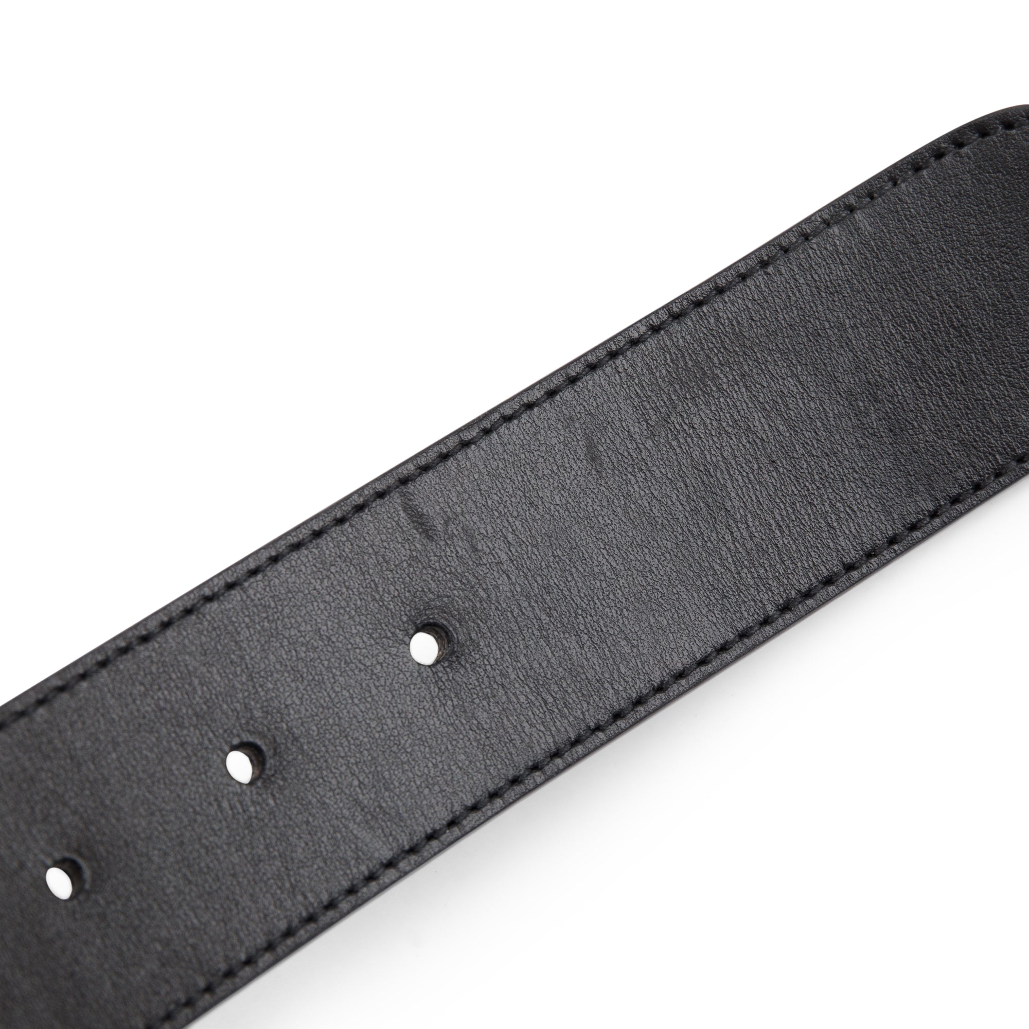 Gucci 2023 GG Supreme Canvas & Black Leather Reversible Marmont Belt w/ Receipt