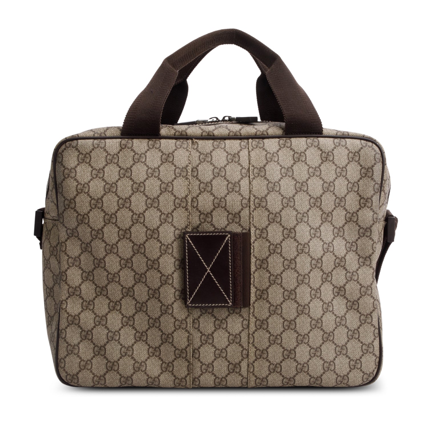 Gucci Brown GG Plus Monogram Interlocking G Briefcase w/ Strap