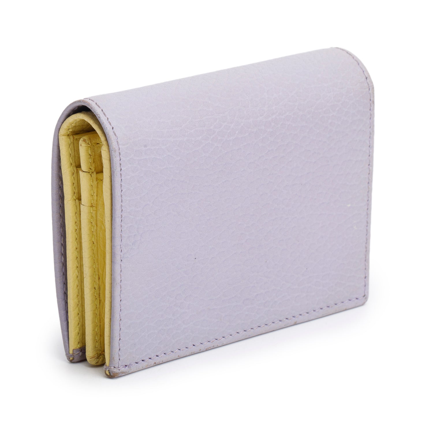 Gucci Purple/Yellow Pebbled Grained Calfskin GG Marmont Card Case