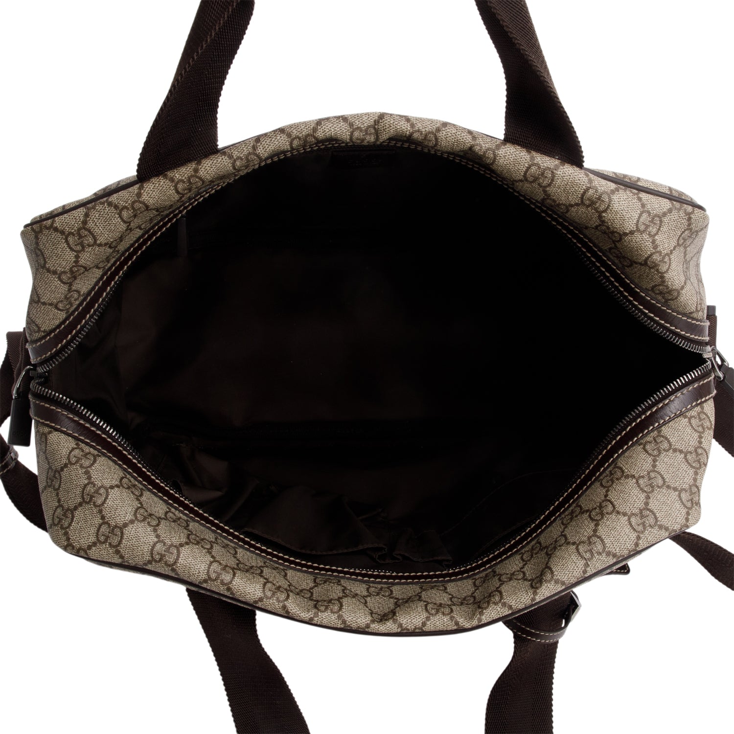 Gucci Brown GG Plus Monogram Interlocking G Briefcase w/ Strap