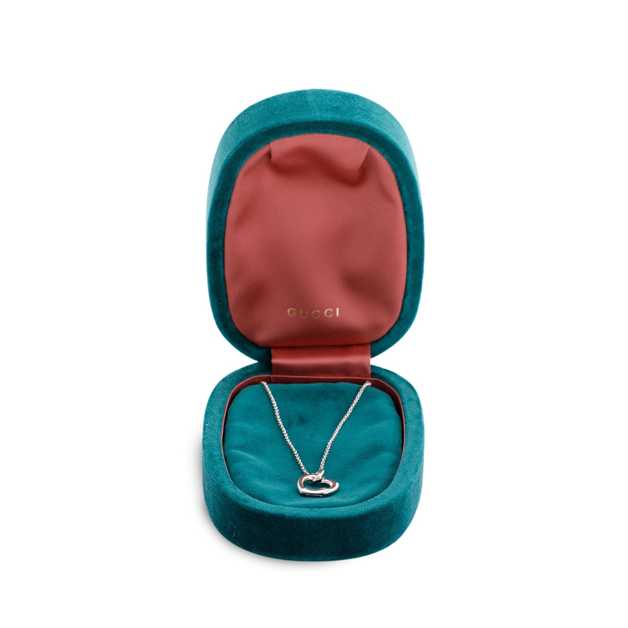 Gucci Bamboo Heart Pendant Necklace w/ Box