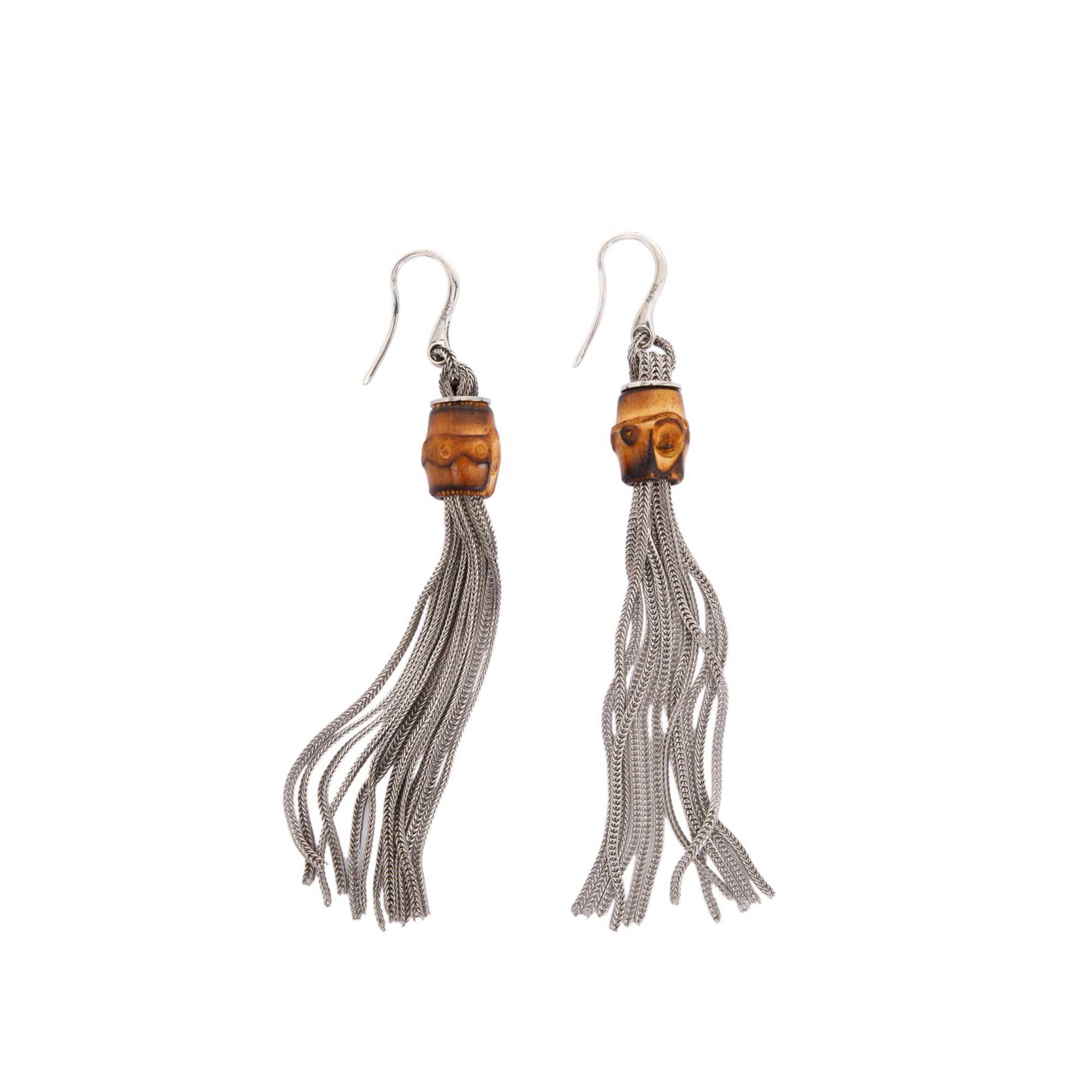 Gucci Bamboo Tassel Drop Earrings w/ Box