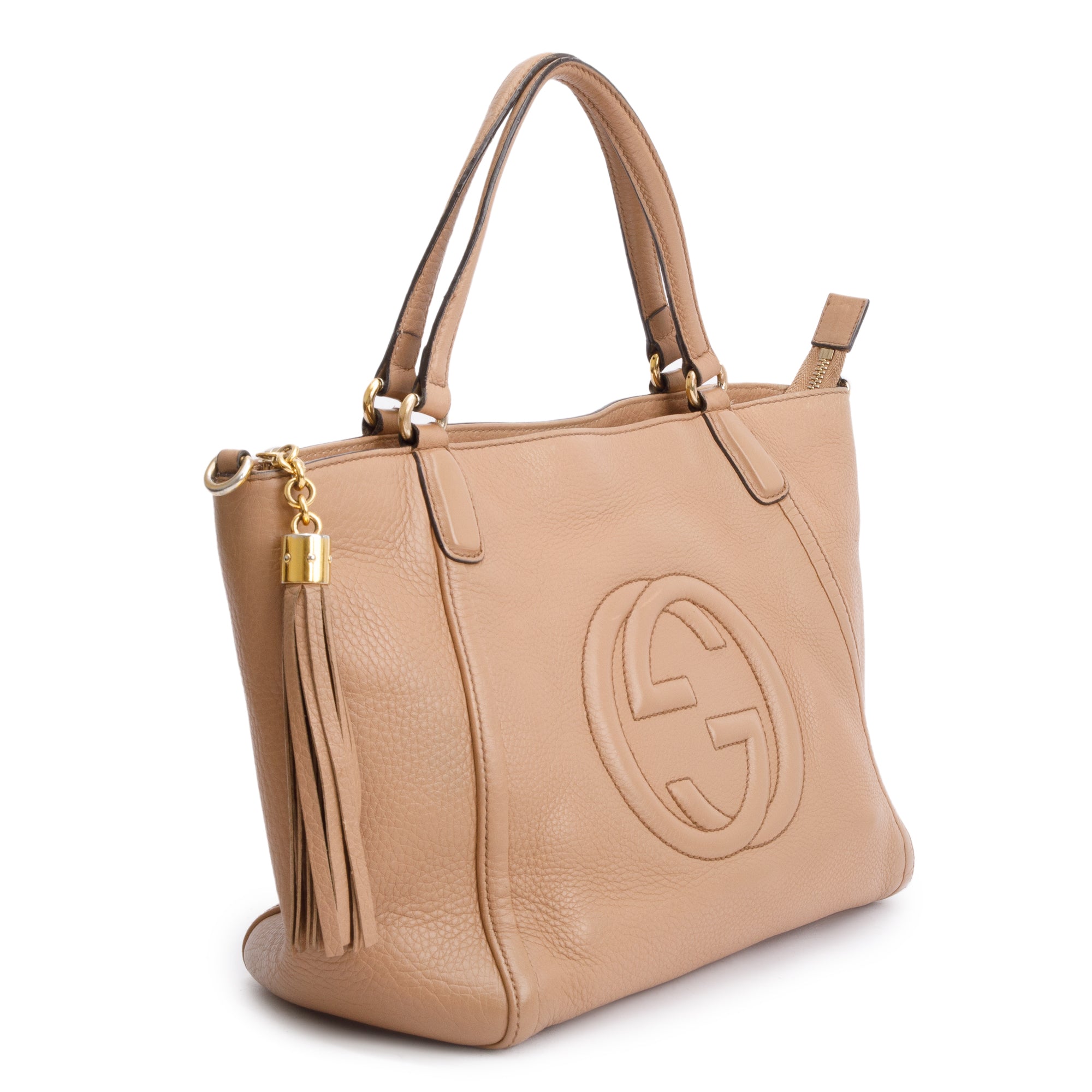 Gucci Beige Calfksin Leather Small Soho Cellarius Tote