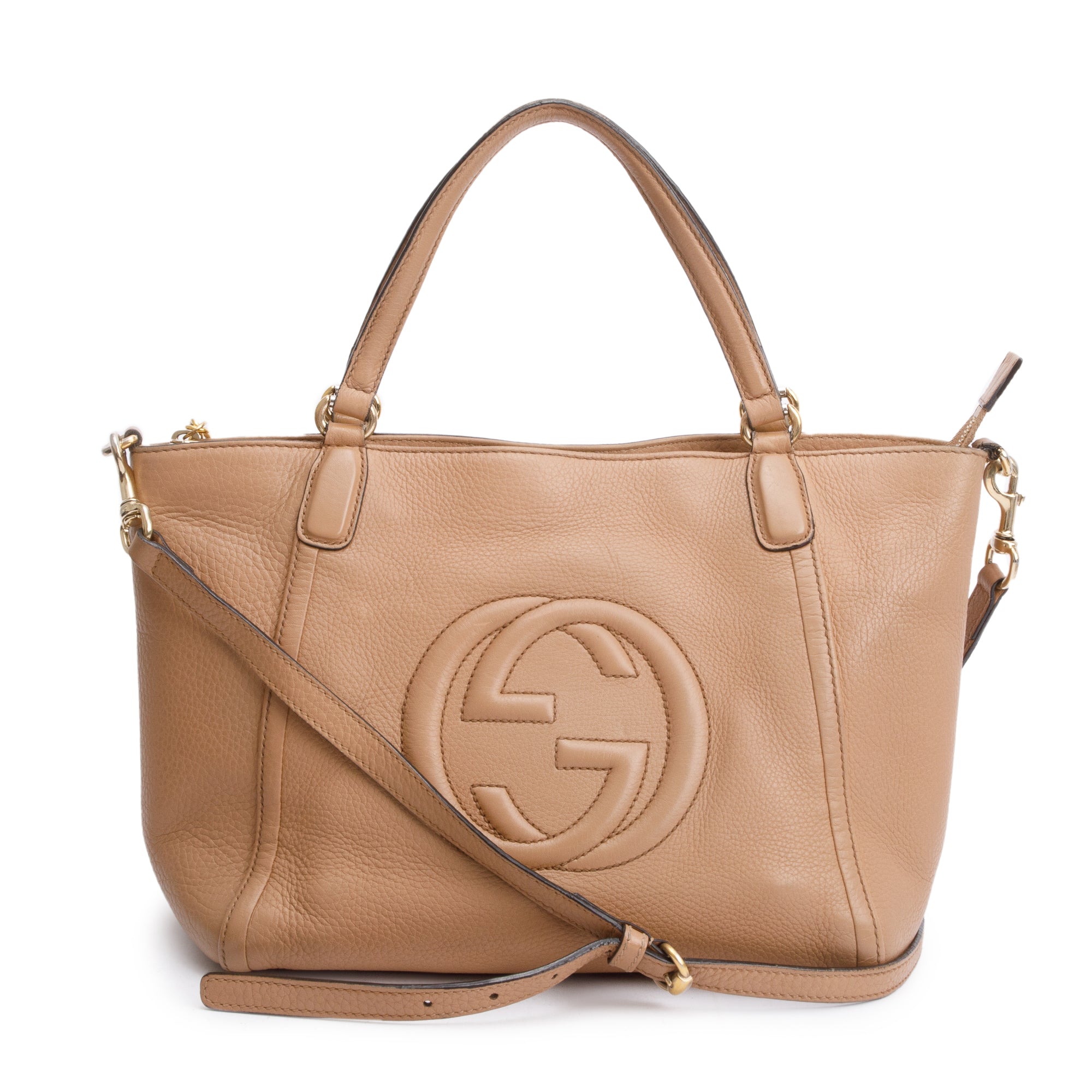 Gucci Beige Calfksin Leather Small Soho Cellarius Tote
