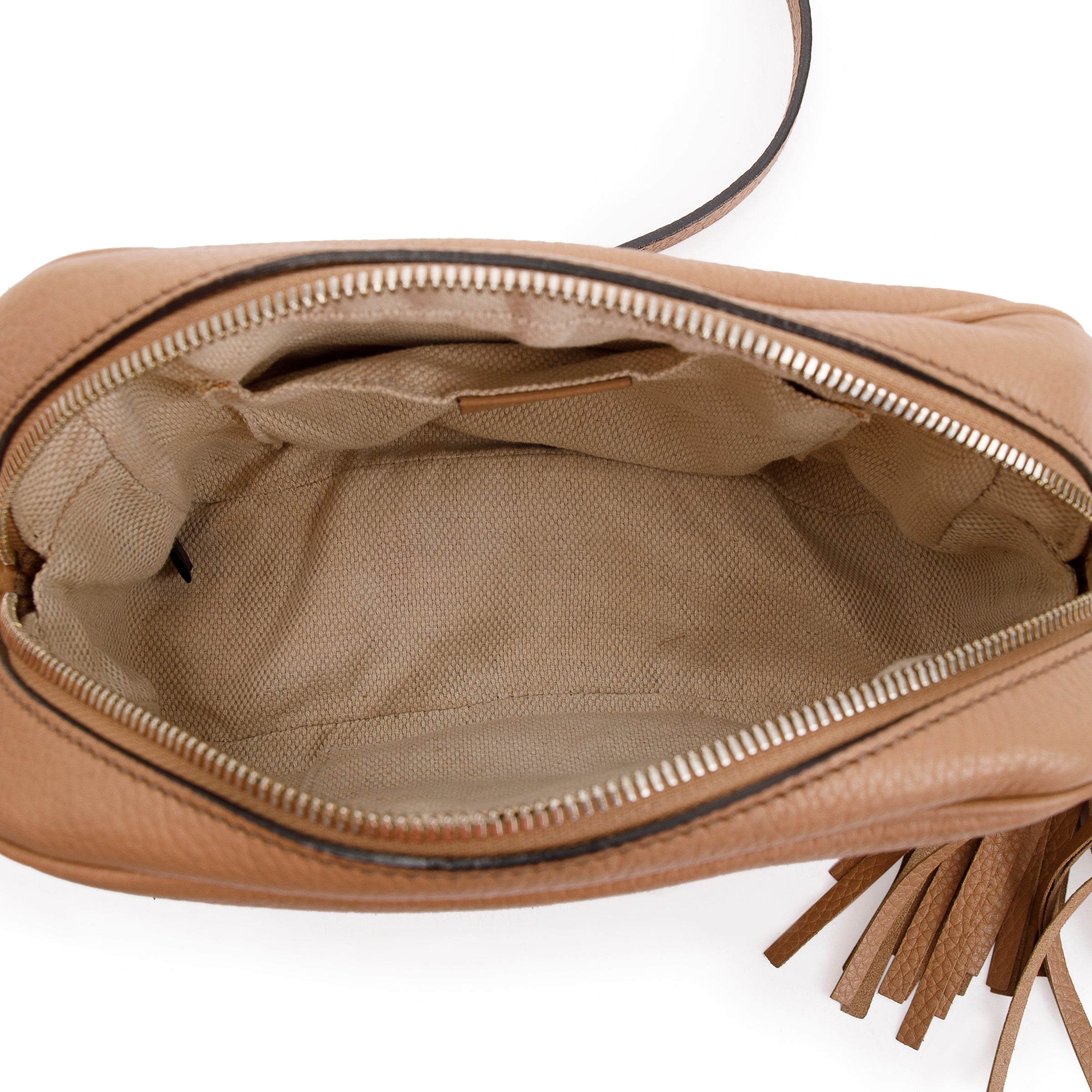 Gucci Beige Calfskin Leather Small Soho Disco Bag