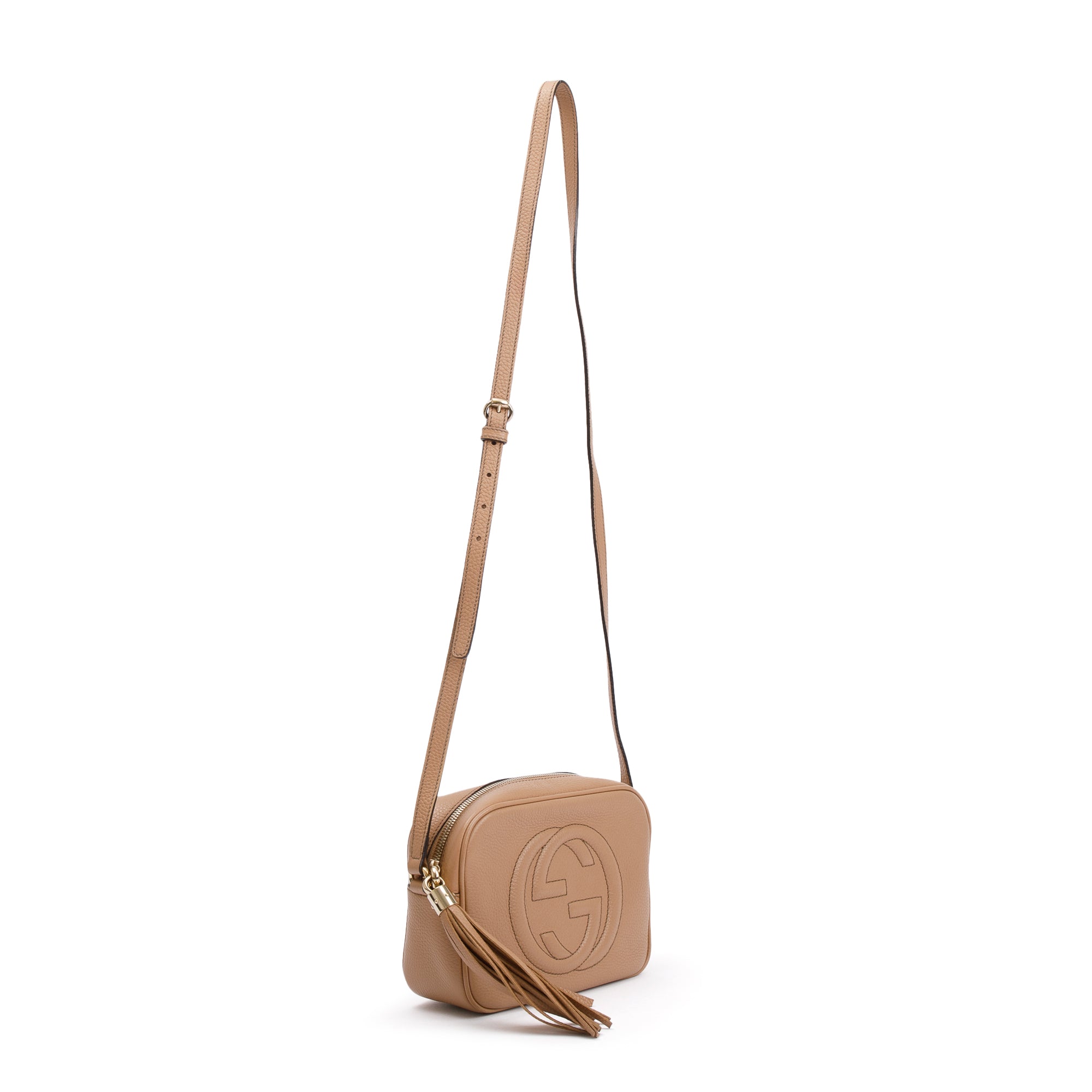 Gucci Beige Calfskin Leather Small Soho Disco Bag