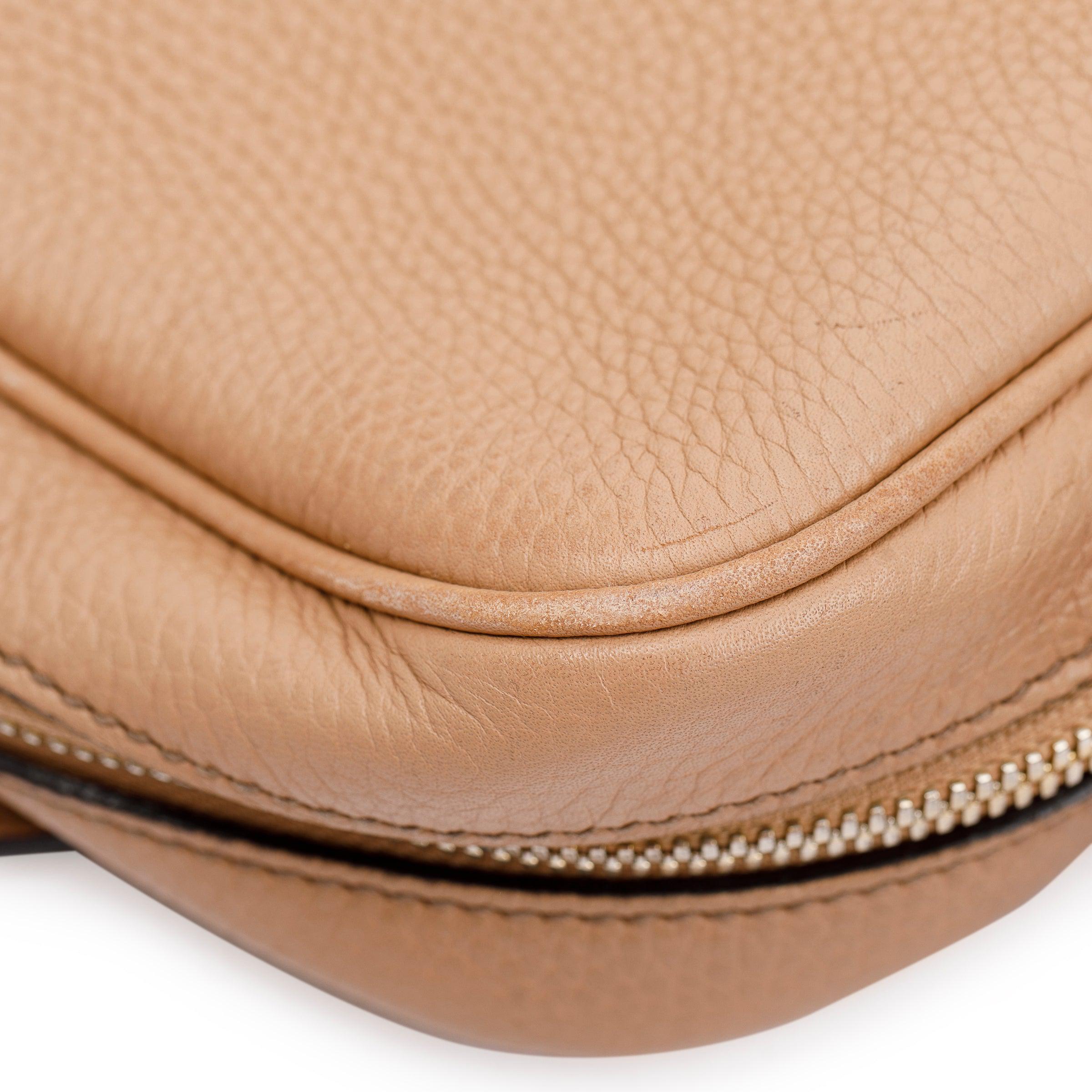 Gucci Beige Calfskin Leather Small Soho Disco Bag