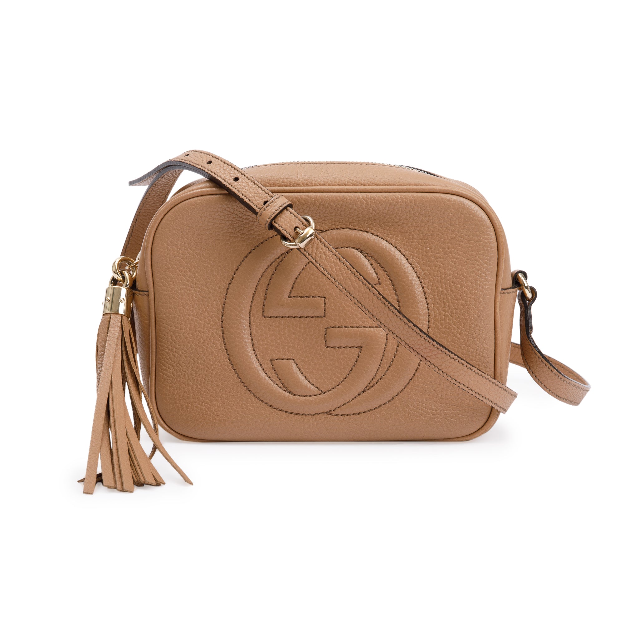 Gucci Beige Calfskin Leather Small Soho Disco Bag