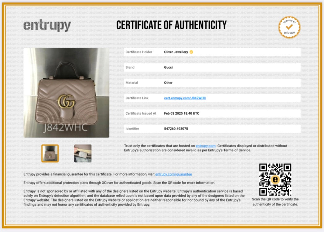 Gucci Beige Calfskin Matelasse GG Marmont Mini Top Handle Shoulder Bag w/ Strap