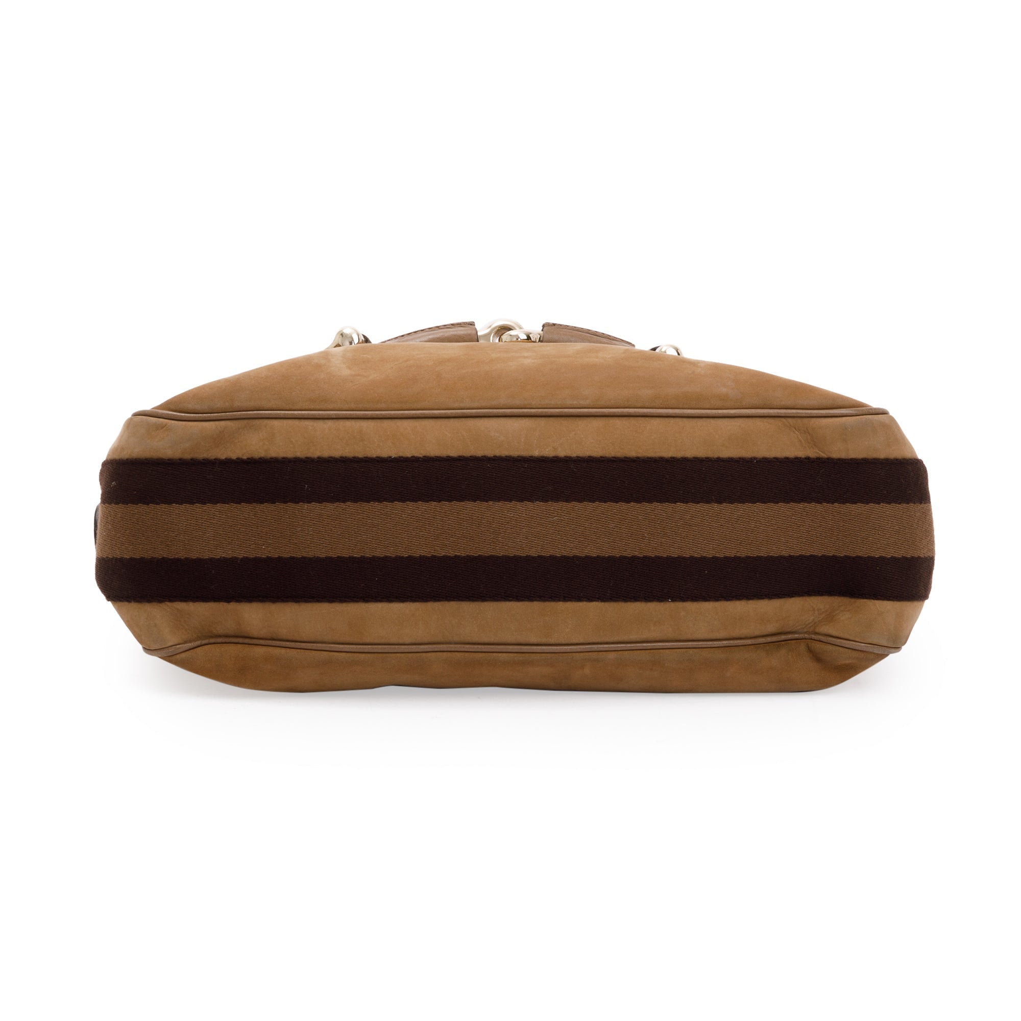 Gucci Beige Callfskin Suede Heritage Horsebit Hobo