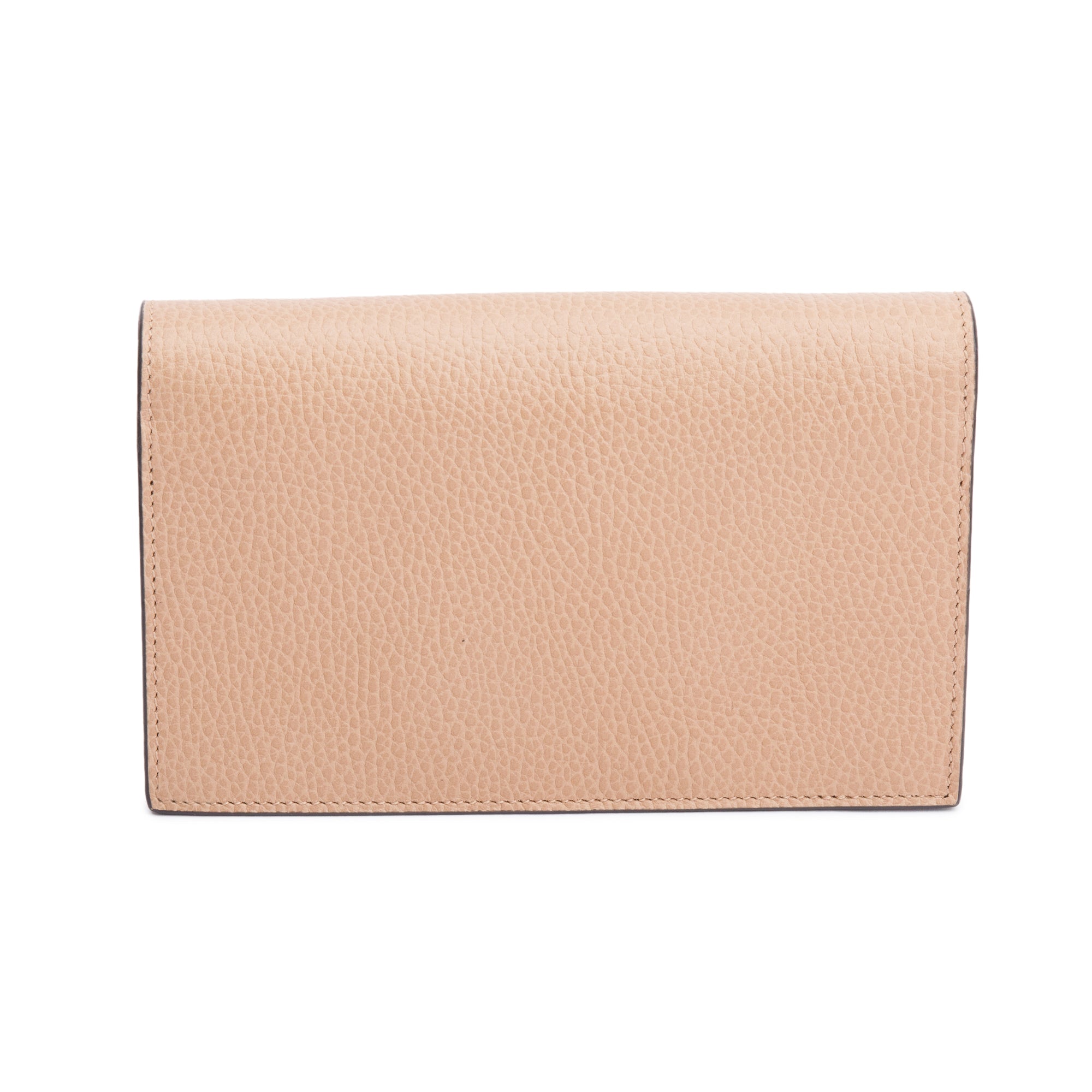 Gucci Beige Dollar Calfskin Leather Interlocking GG Wallet on Chain w/ Box