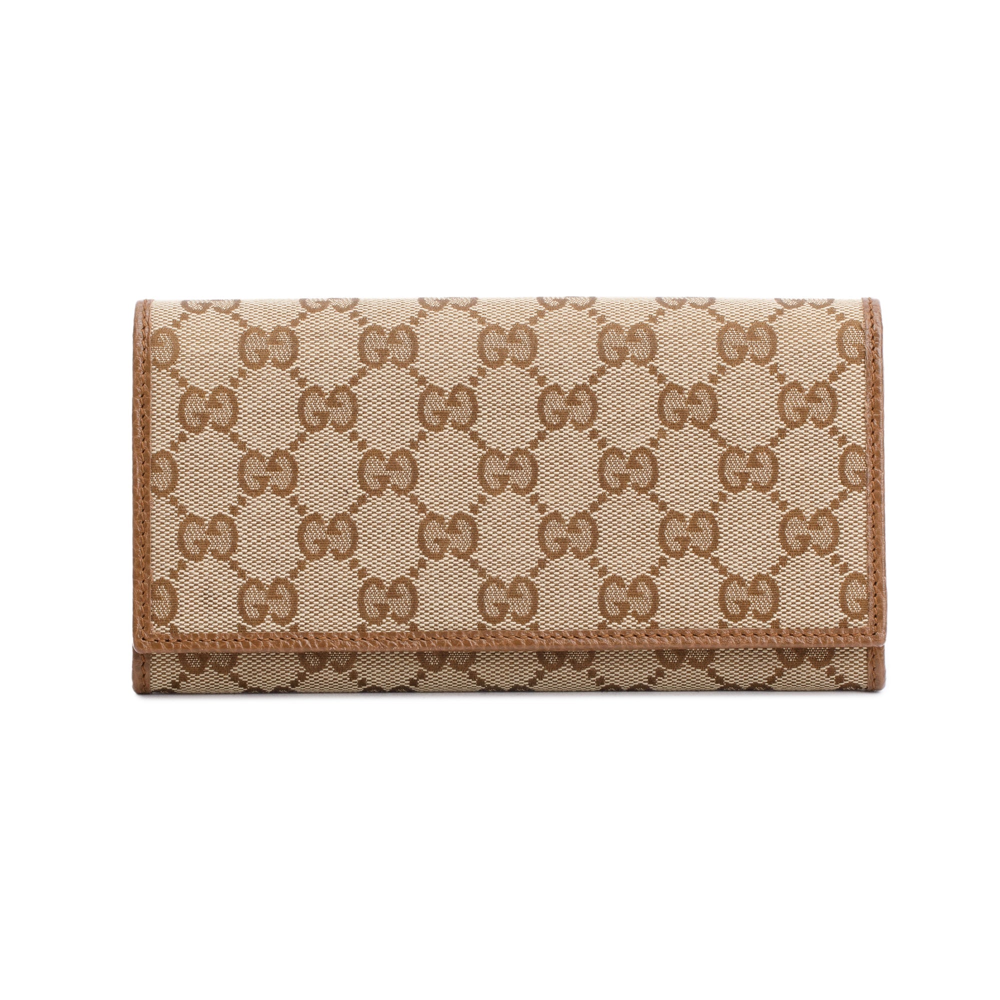 Gucci Beige GG Canvas Continental Flap Wallet