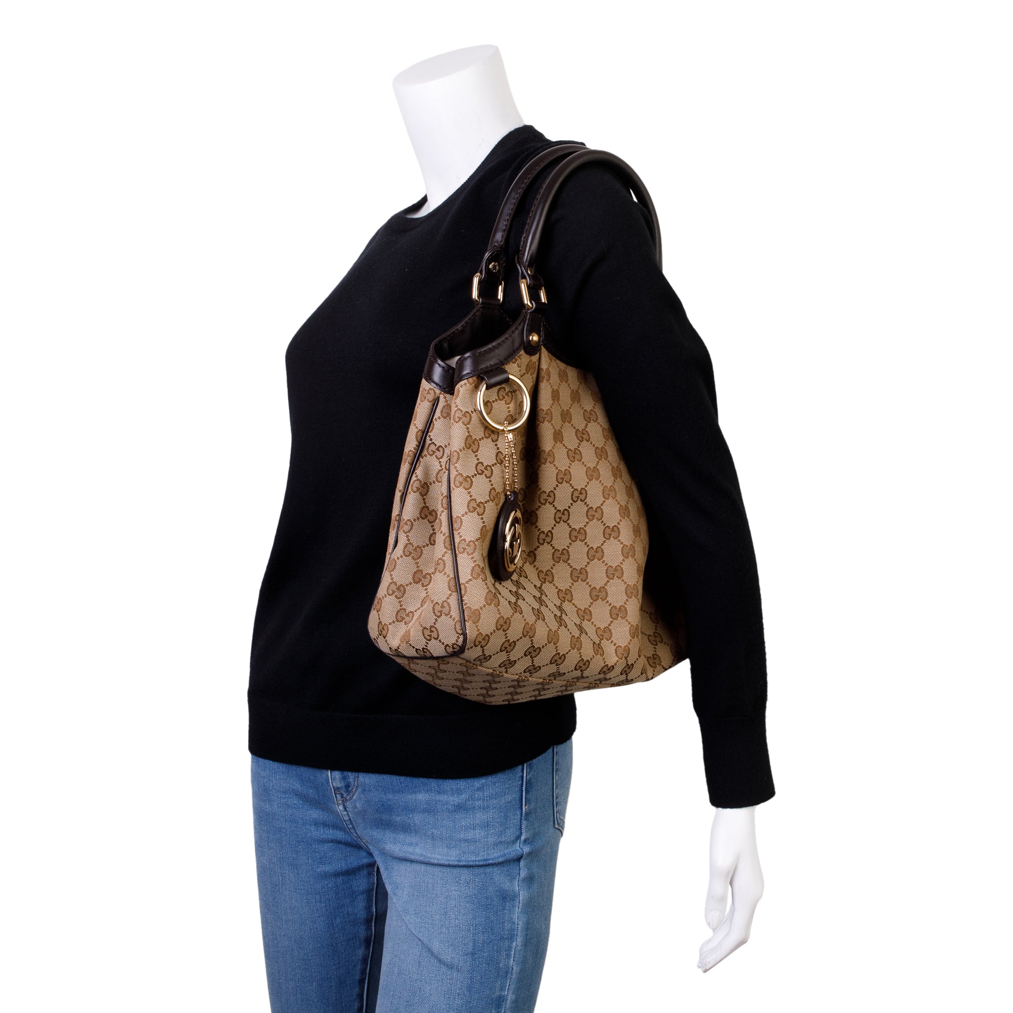 Gucci Beige GG Canvas Medium Sukey Tote