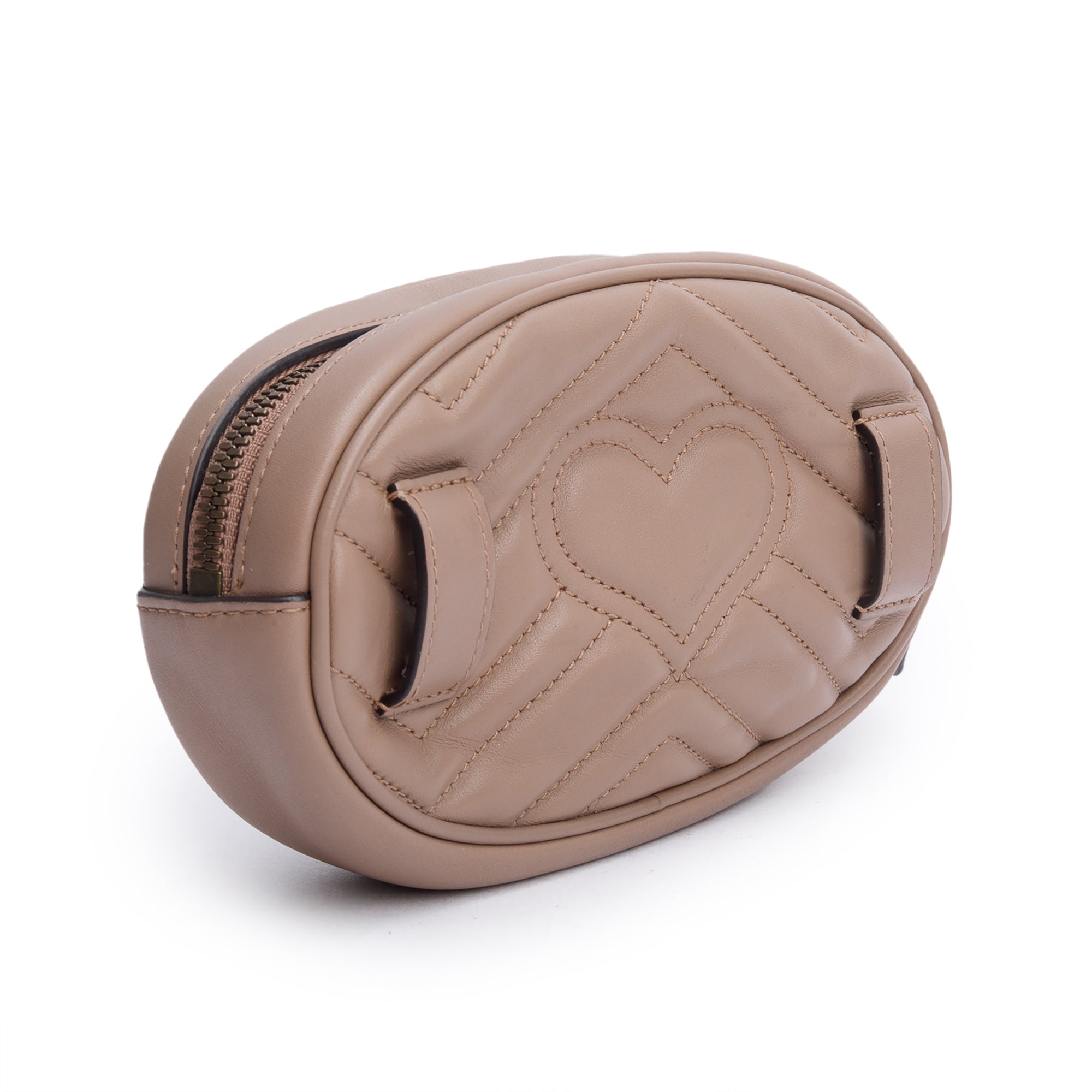 Gucci Beige GG Marmont Matelasse Leather Belt Bag, Size 85 34