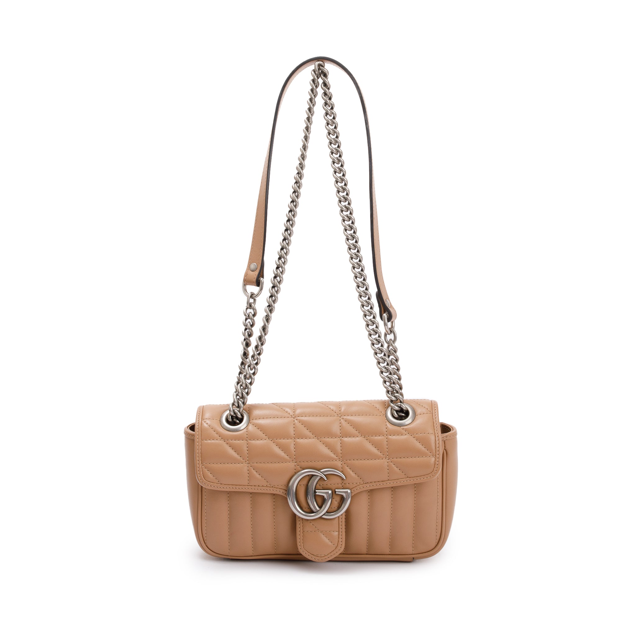 Gucci Beige GG Marmont Matelasse Leather Mini Shoulder Bag