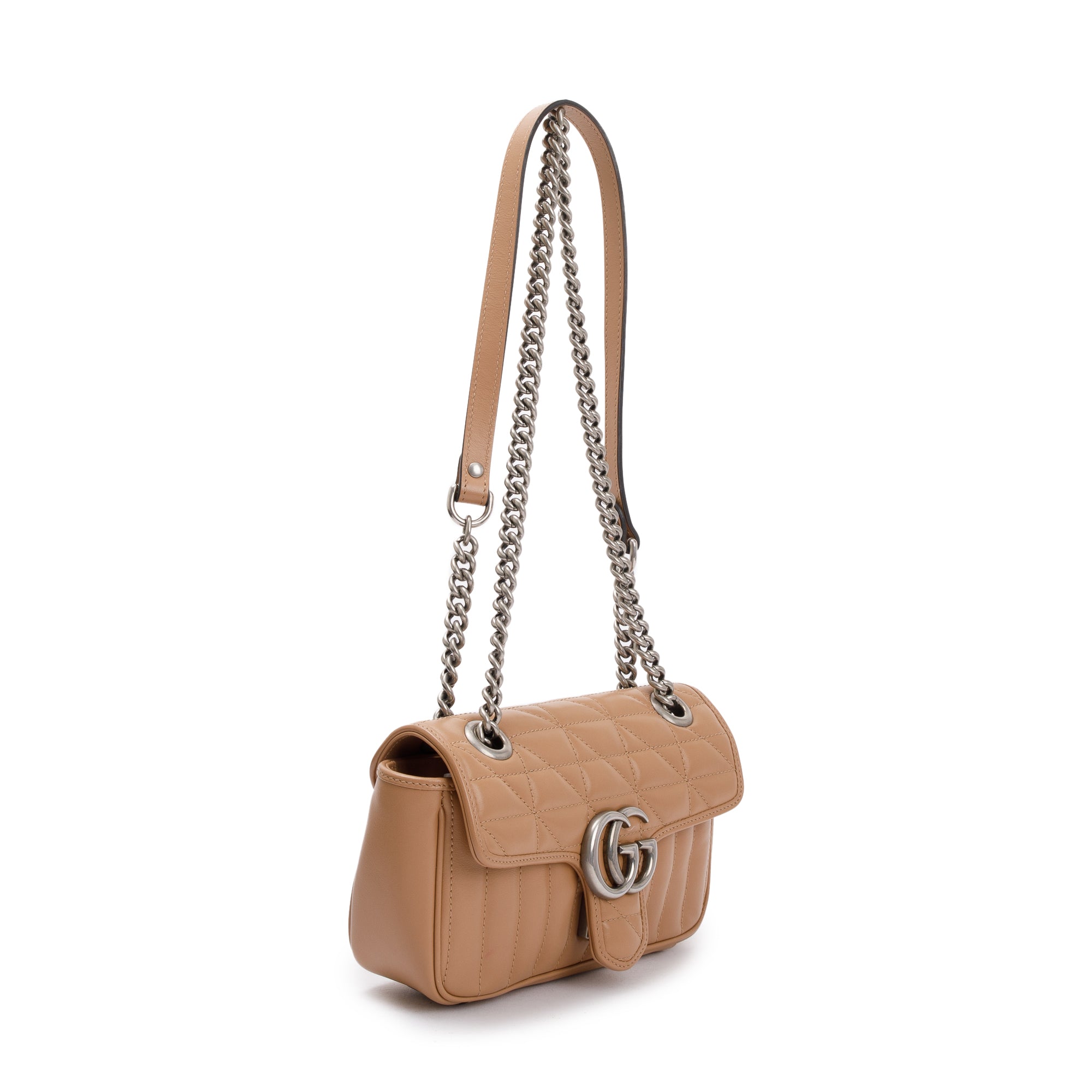 Gucci Beige GG Marmont Matelasse Leather Mini Shoulder Bag