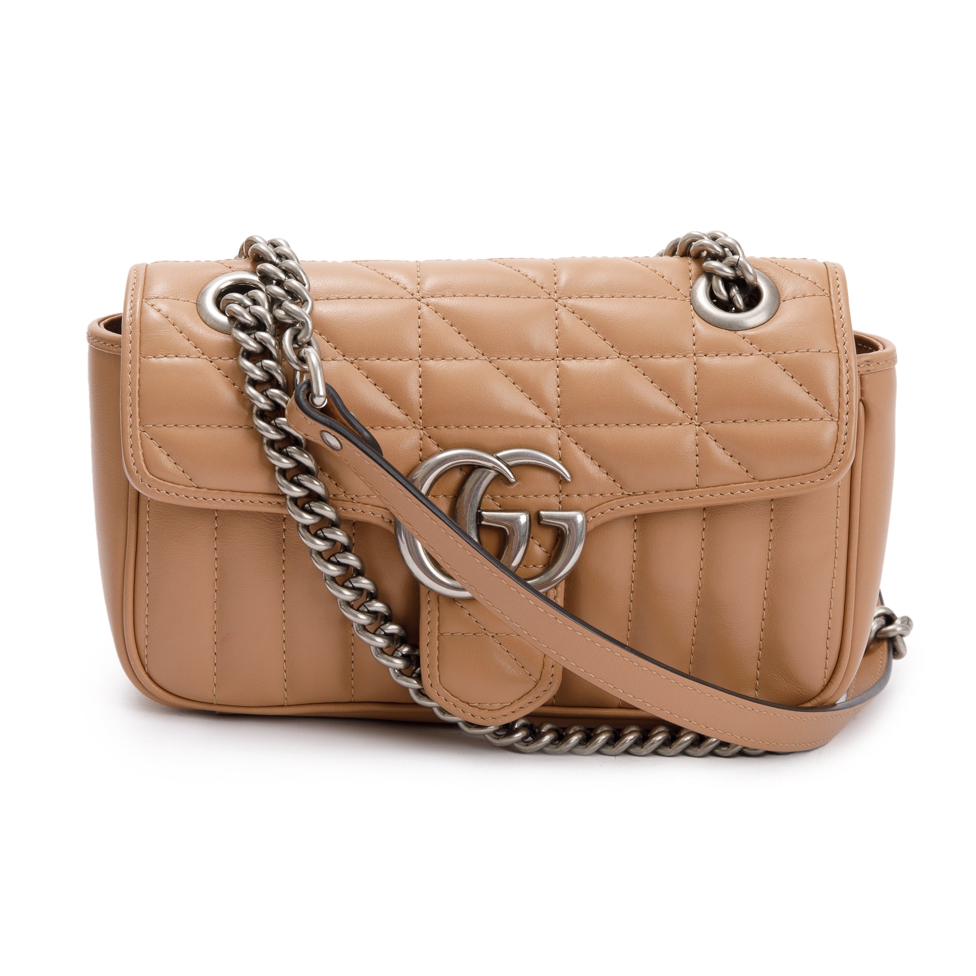 Gucci Beige GG Marmont Matelasse Leather Mini Shoulder Bag