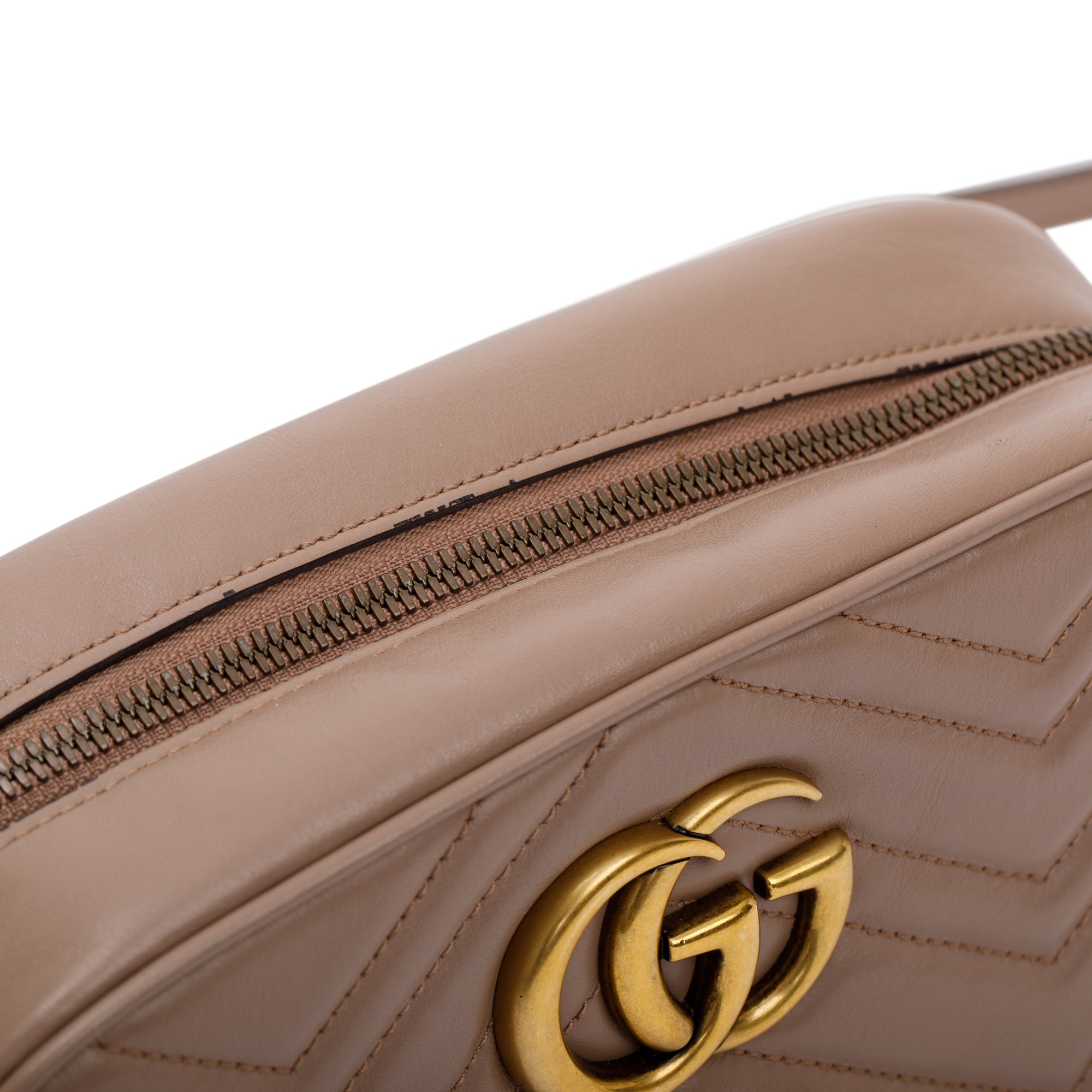 Gucci Beige GG Marmont Matelasse Leather Small Shoulder Bag