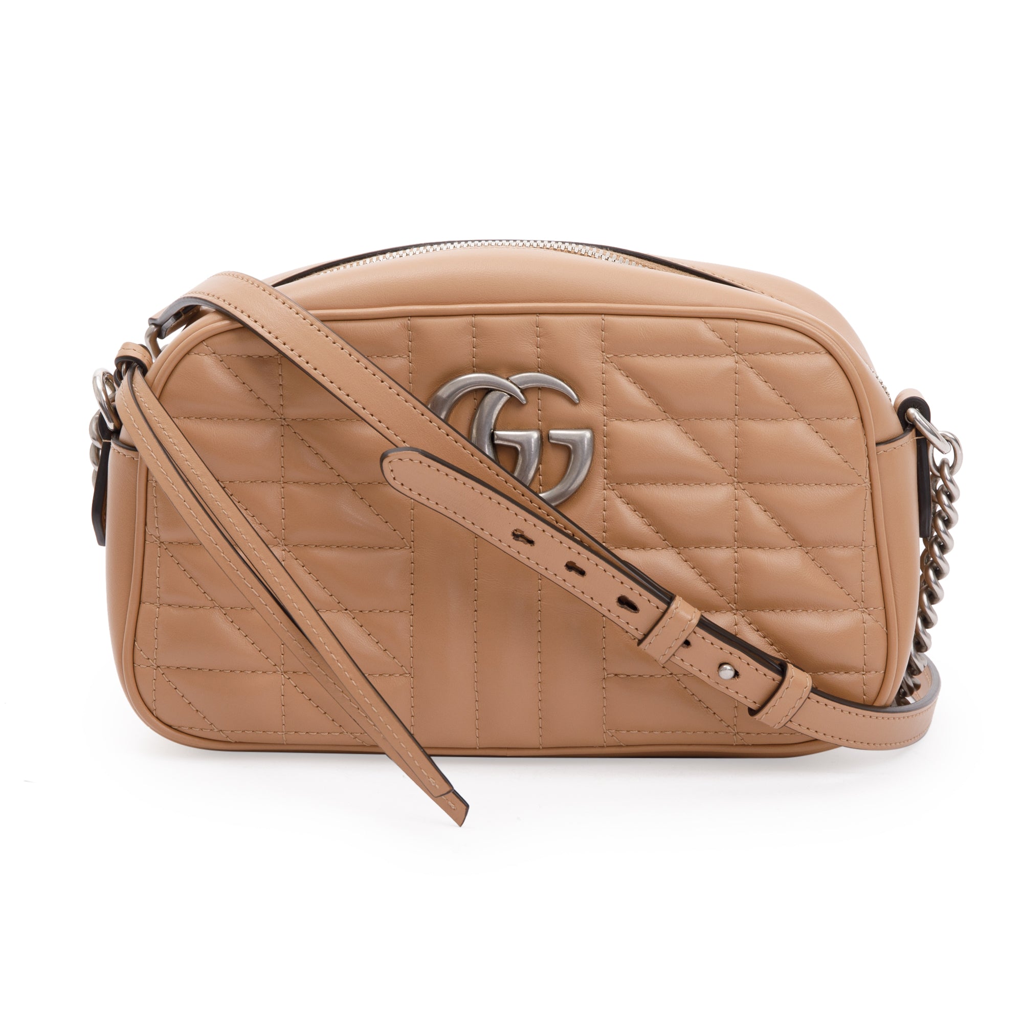 Gucci Beige GG Marmont Matelasse Leather Small Shoulder Bag