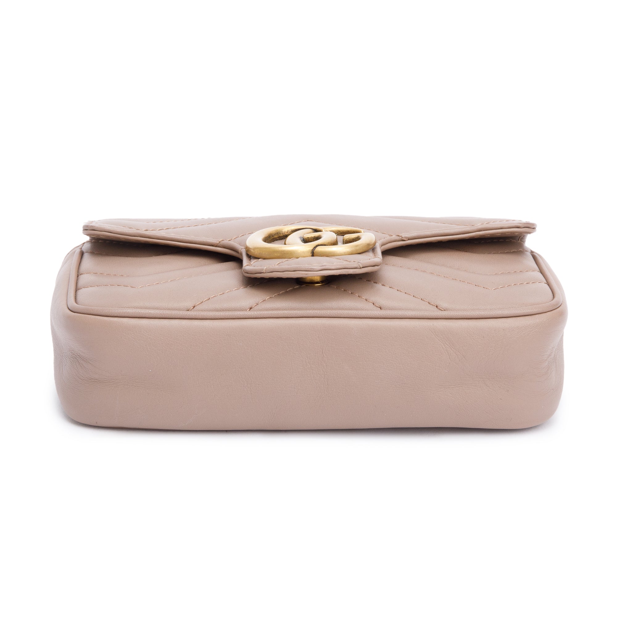 Gucci Beige GG Marmont Matelasse Leather Super Mini Bag