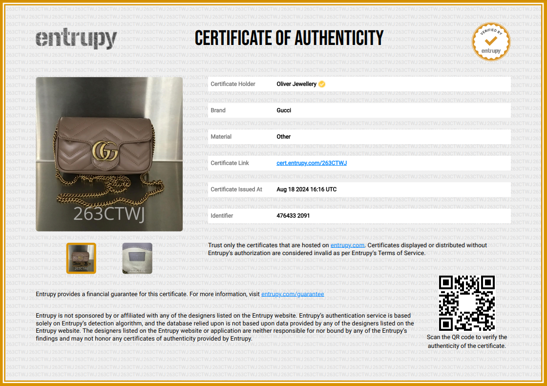 Gucci Beige GG Marmont Matelasse Leather Super Mini Bag w/ Box